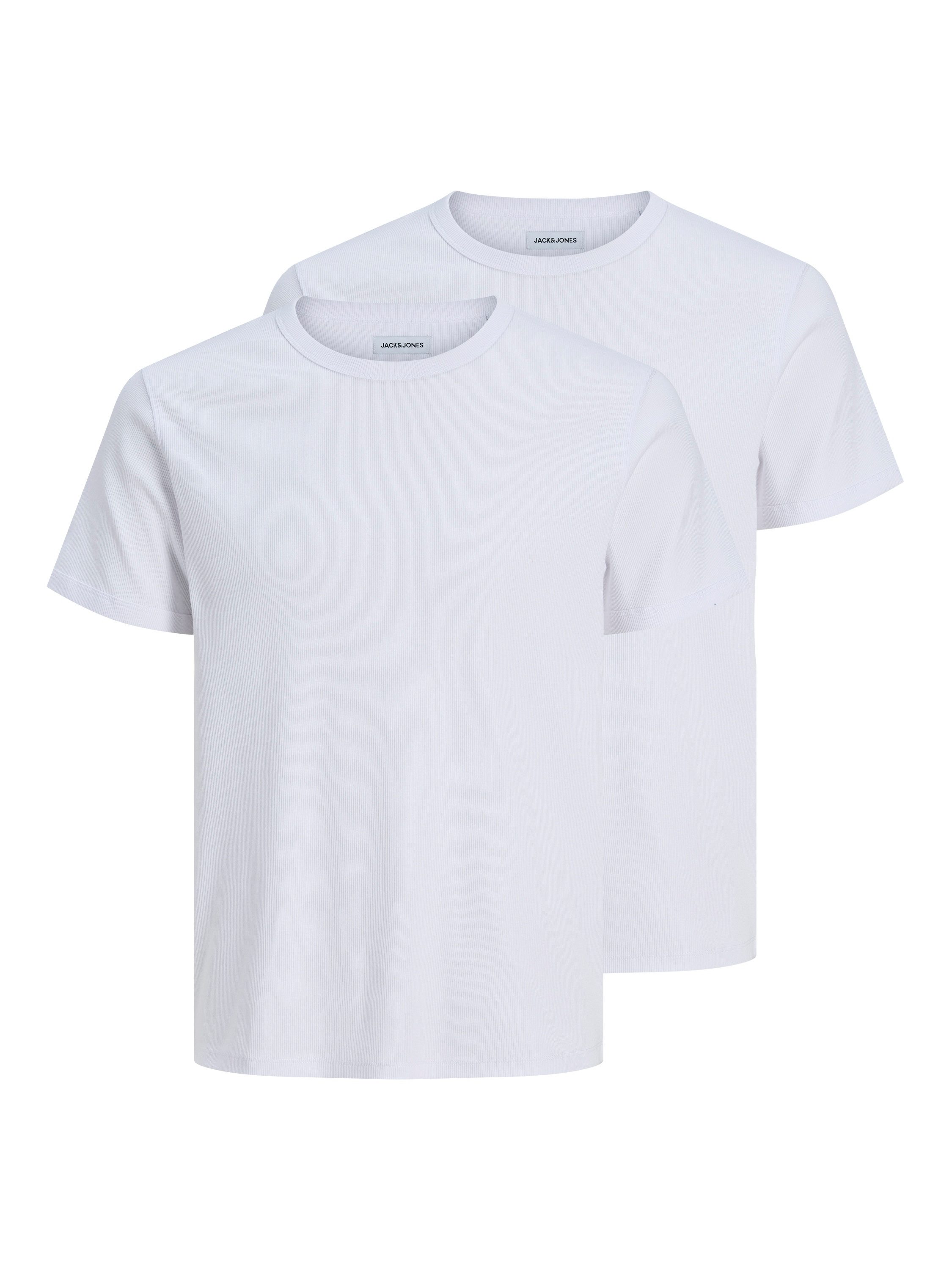 Jack & Jones Rundhalsshirt JJEORGANIC RIB TEE SS CREW NECK 2PK MP (Packung, 2-tlg) Baumwollmischung, slim fit