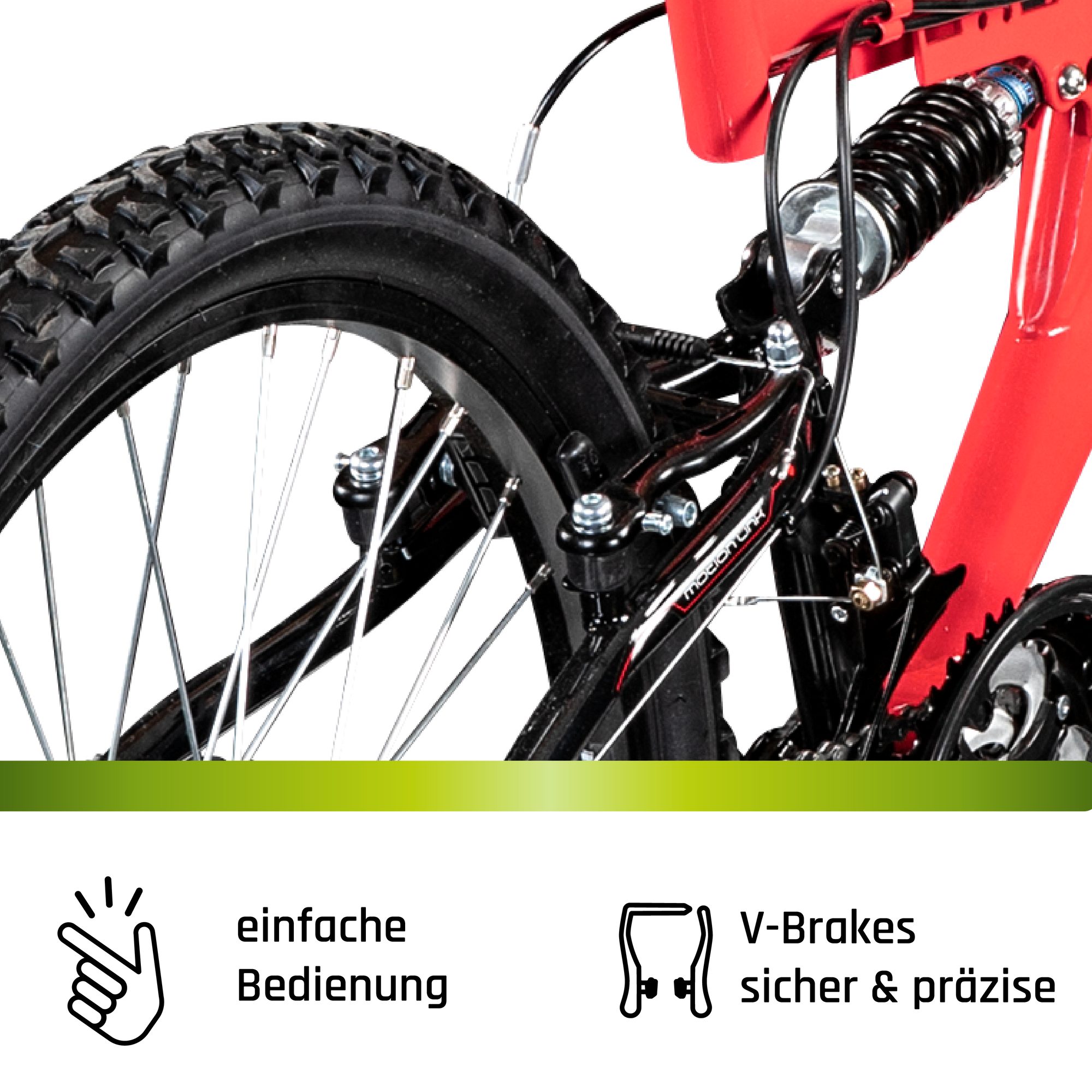 Galano Mountainbike FS180, 18 Gang, Kettenschaltung, Jugendfahrrad ab 8 130-145 cm MTB Fully Fahrrad Mädchen Jungen – Bild 5 von 5
