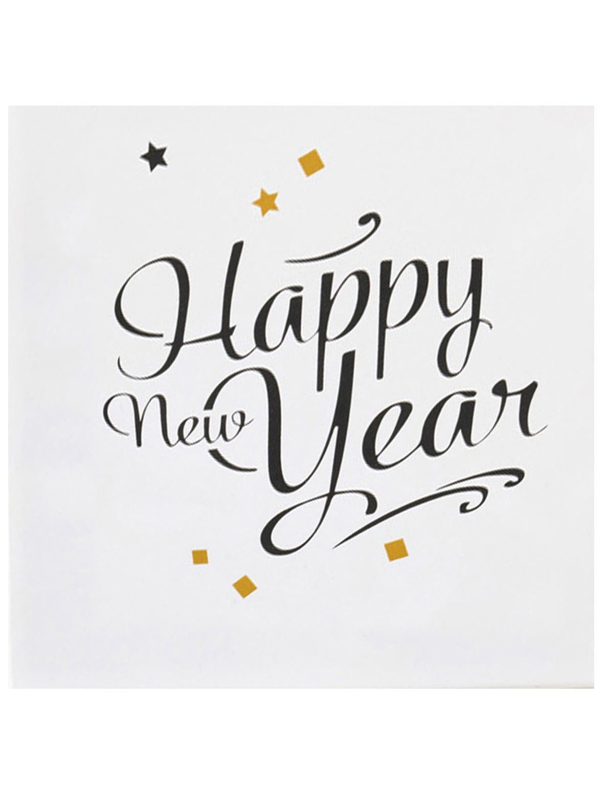 Riethmüller Kostüm Silvester-Servietten Happy New Year weiss-schwarz-gold