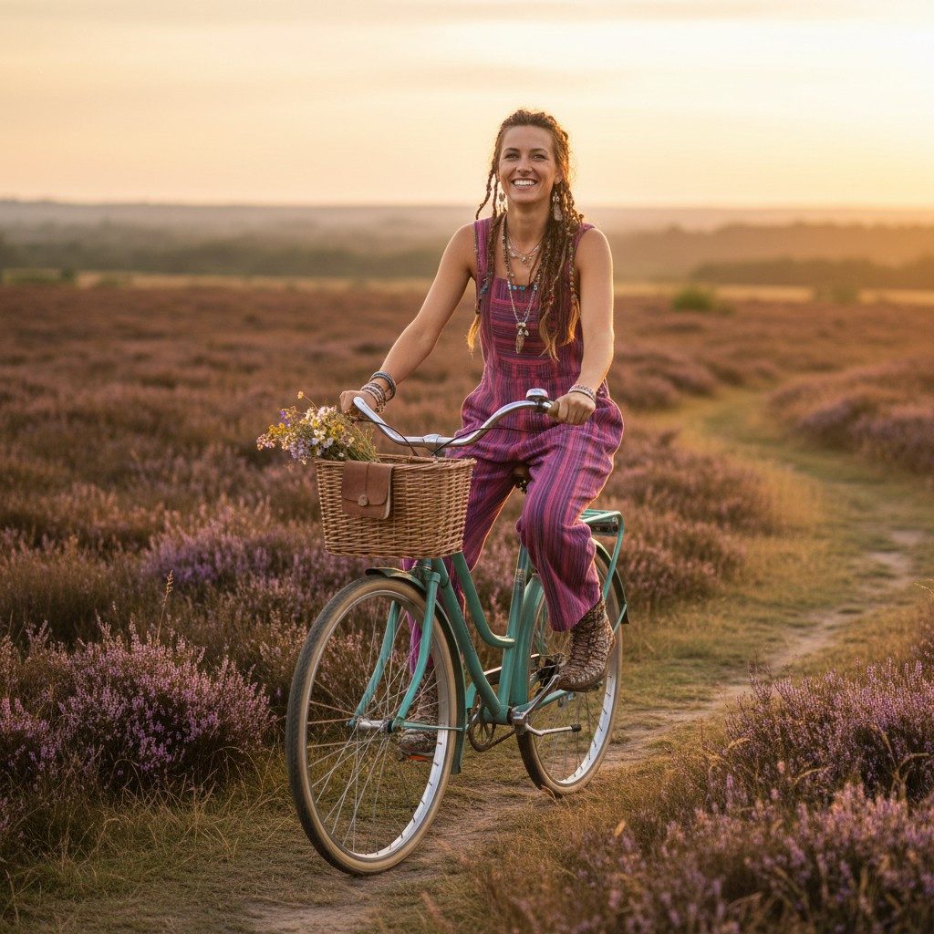 Guru-Shop Relaxhose Luftige Latzhose, gestreifter Ethno Style Boho.. alternative Bekleidung