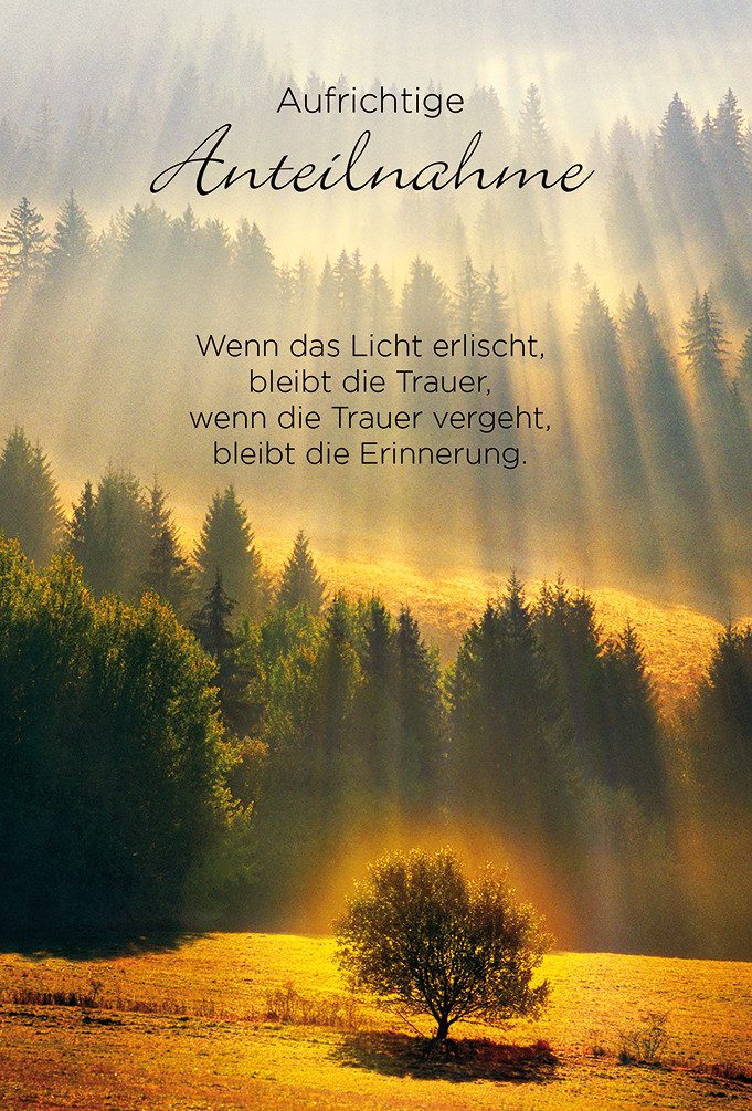 Grußkarten Trauer – Beileid - Premium Line - Kondolenzkarte im Format 11,5 x