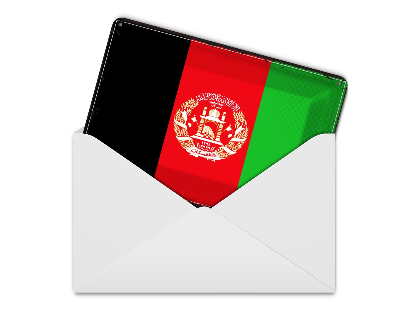 Femer GmbH Postkarte Flagge Afghanistans 14x10 cm Retro Afghanistan, unfrankiert