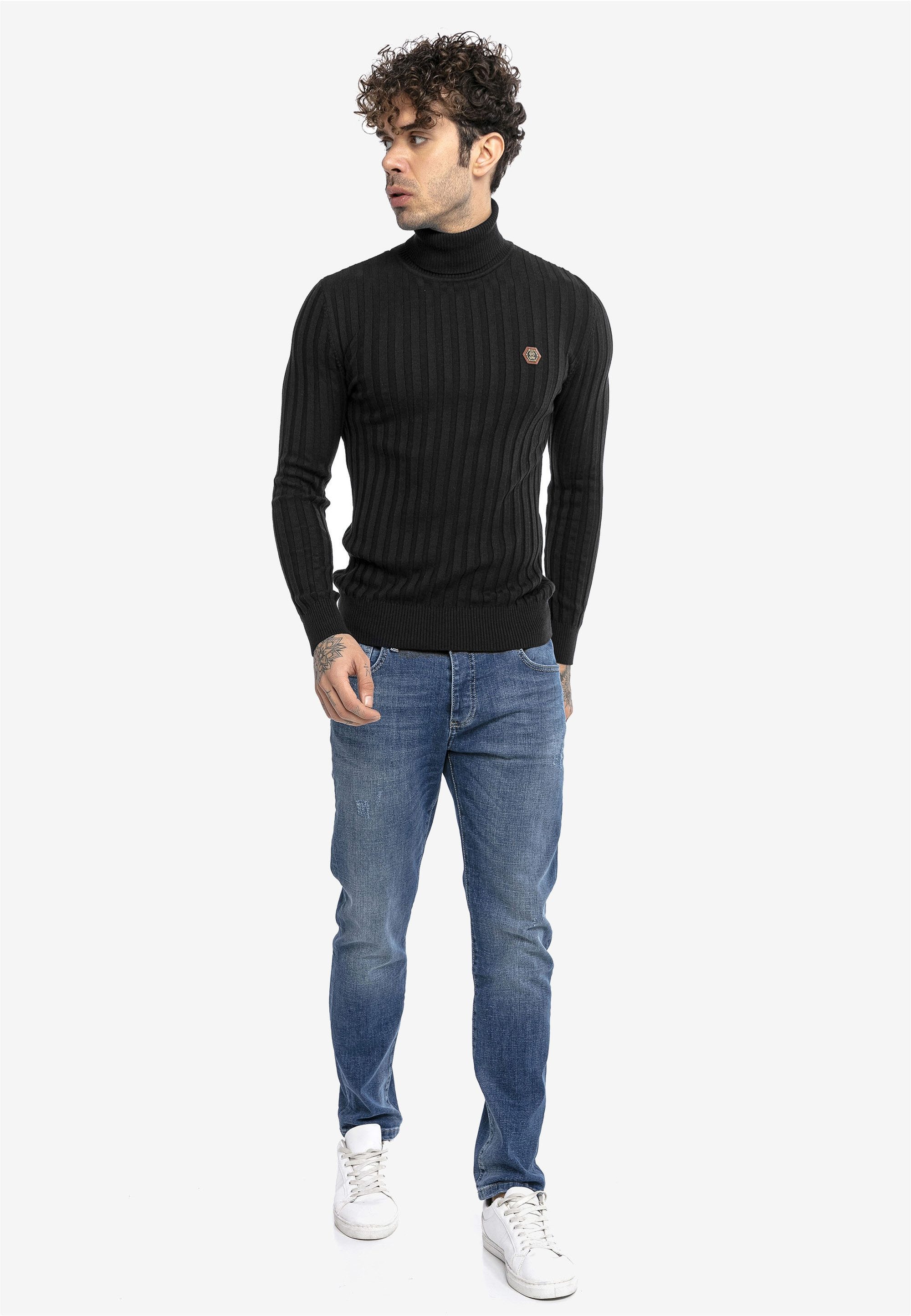 RedBridge Rollkragenpullover Kiew mit gestreiftem Strickmuster