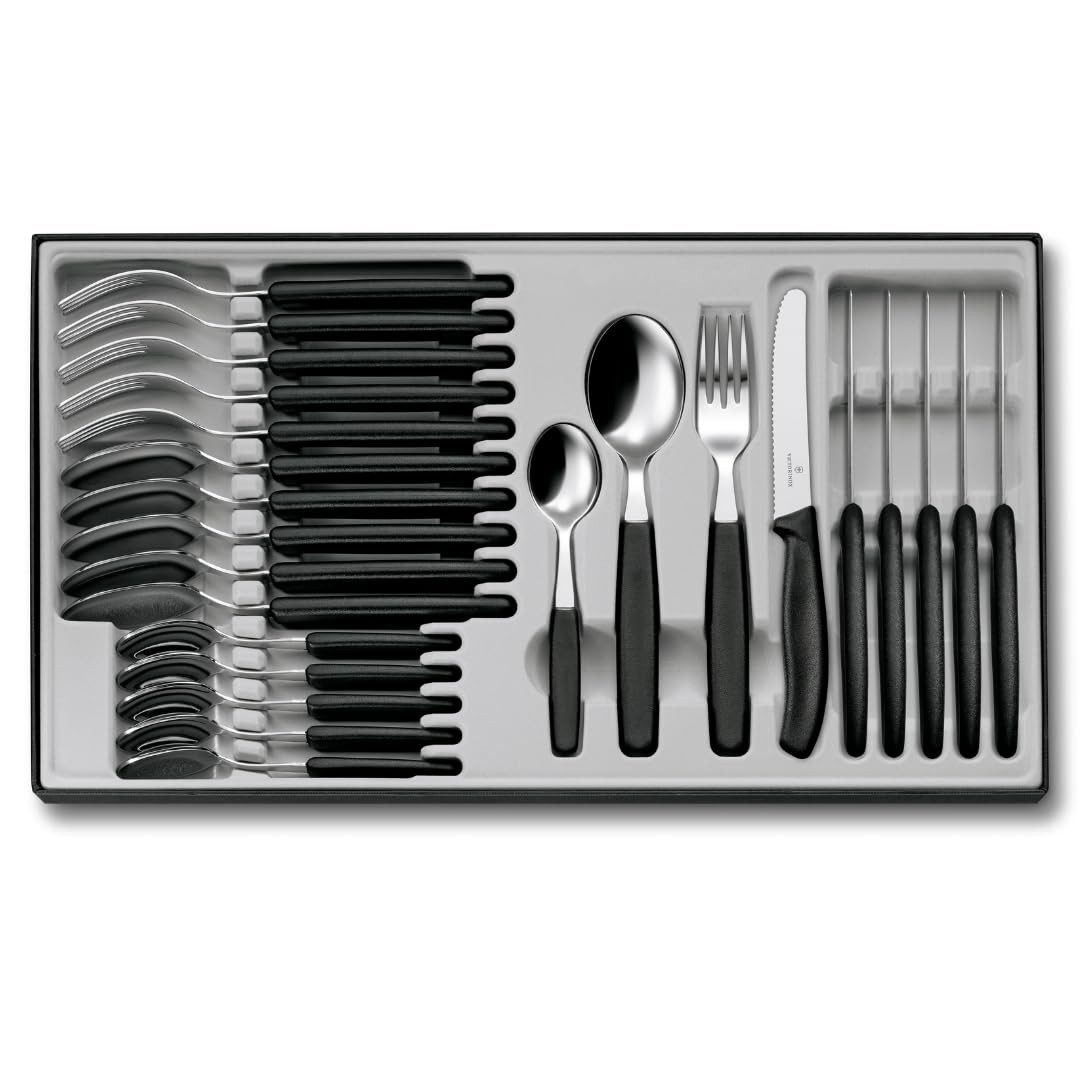 Victorinox Besteck-Set Classic 24-teilig Tafelbesteck schwarz