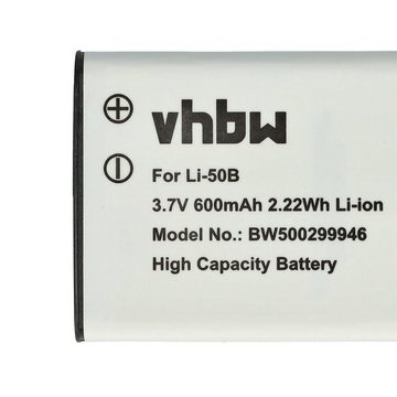 vhbw kompatibel mit Olympus Stylus Tough TG-850, Stylus XZ-10, TG-860, Kamera-Akku Li-Ion 600 mAh (3,6 V)
