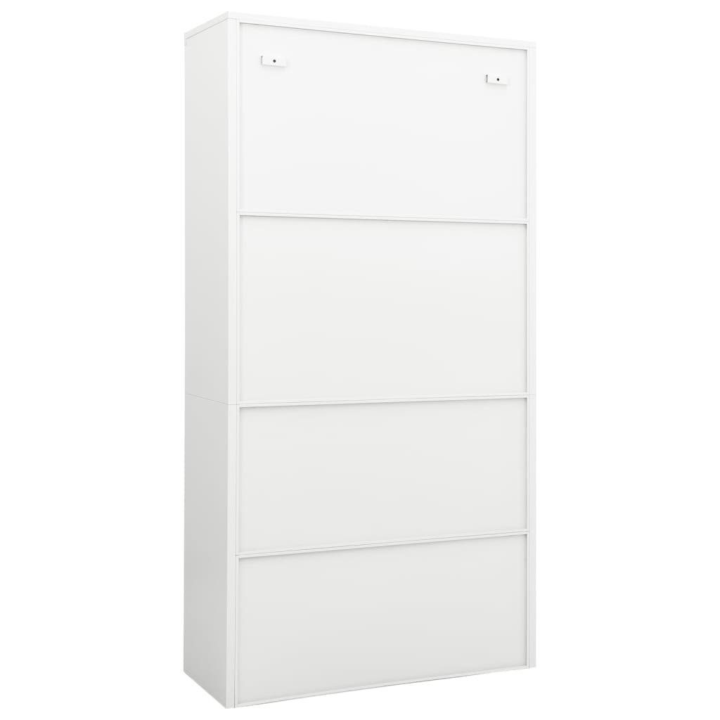 vidaXL Fächerschrank Büroschrank Weiß 90x40x180 (1-St) Stahl cm