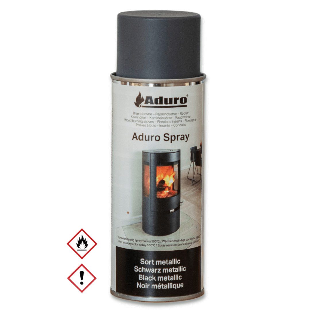 ADURO Kamingarnitur Senotherm Spray Lackfarbe schwarz metallic, 400 ml
