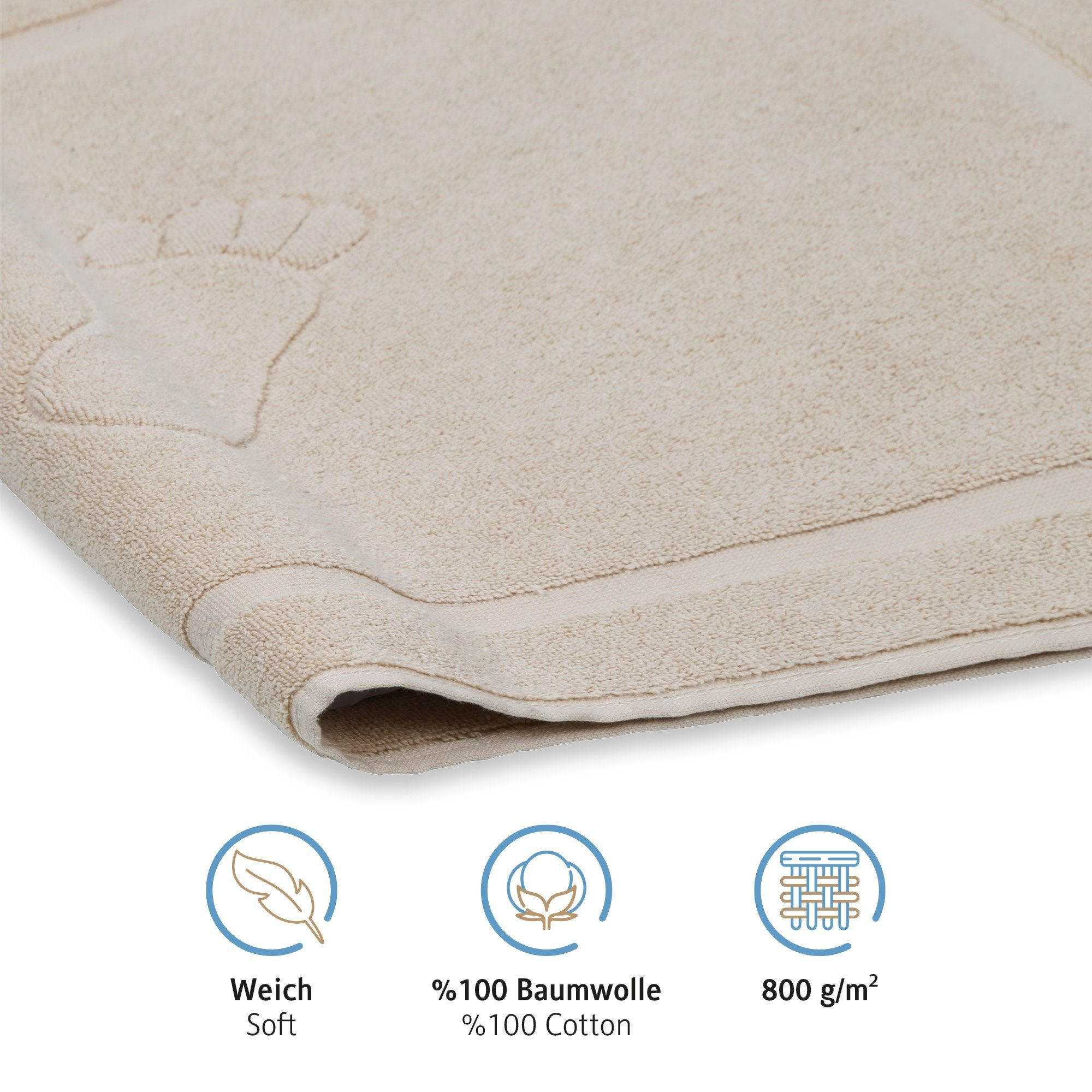 Komfortec Badematte Badvorleger aus 100% Baumwolle, günstig online kaufen