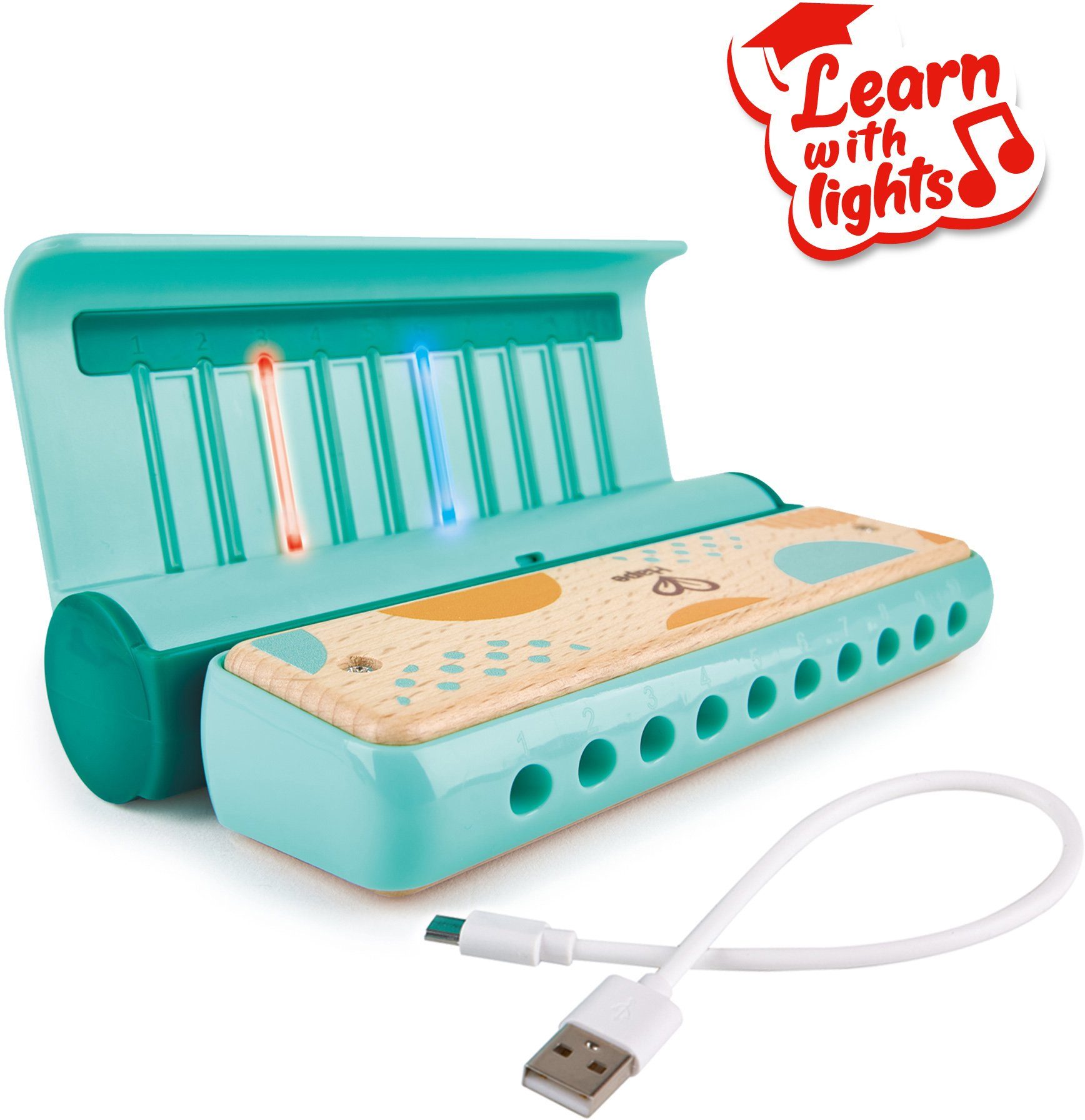 Image of Hape Spielzeug-Musikinstrument »Leuchtende Lern-Harmonica«