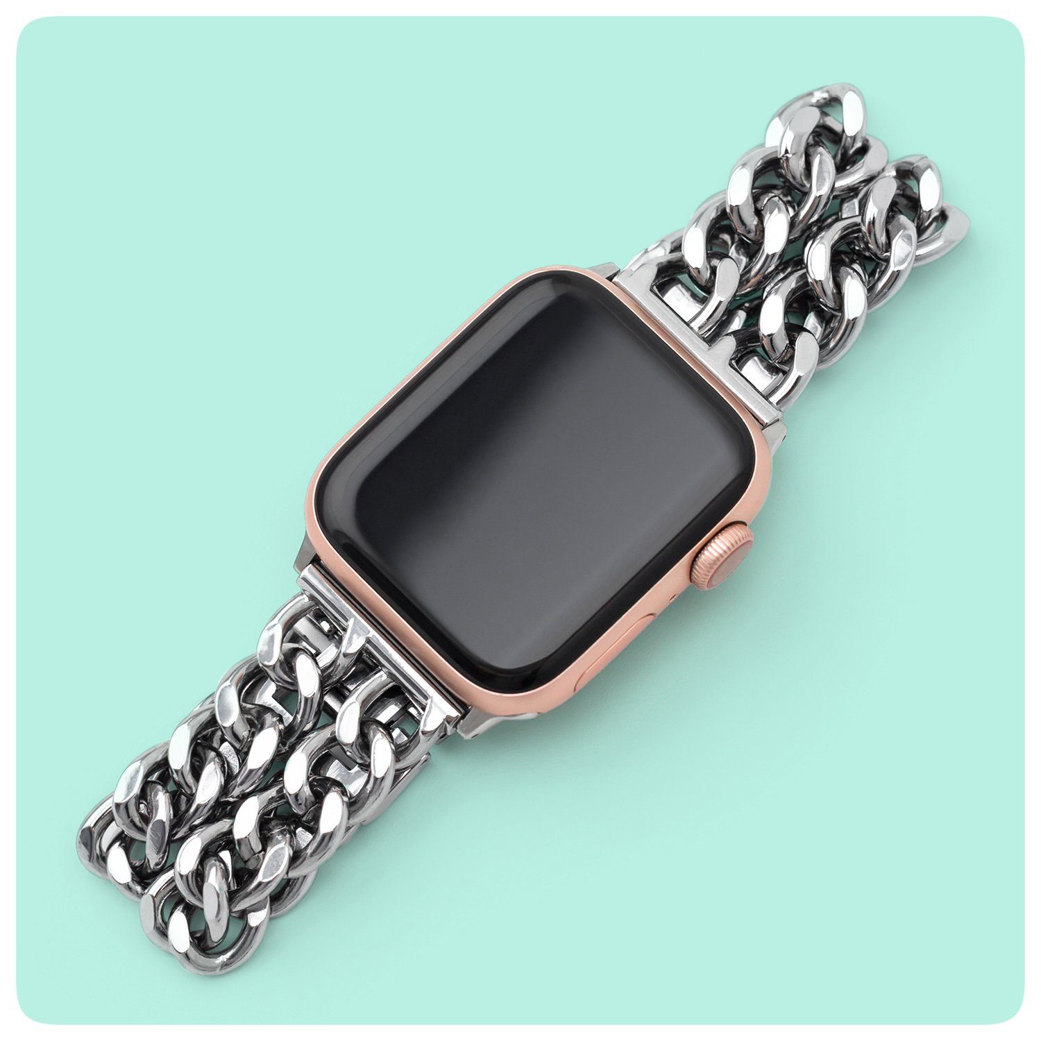 PRECORN Smartwatch-Armband Damen Ersatzarmband silber Armband Apple Watch  8/7/6/5/4/3/2/1/SE