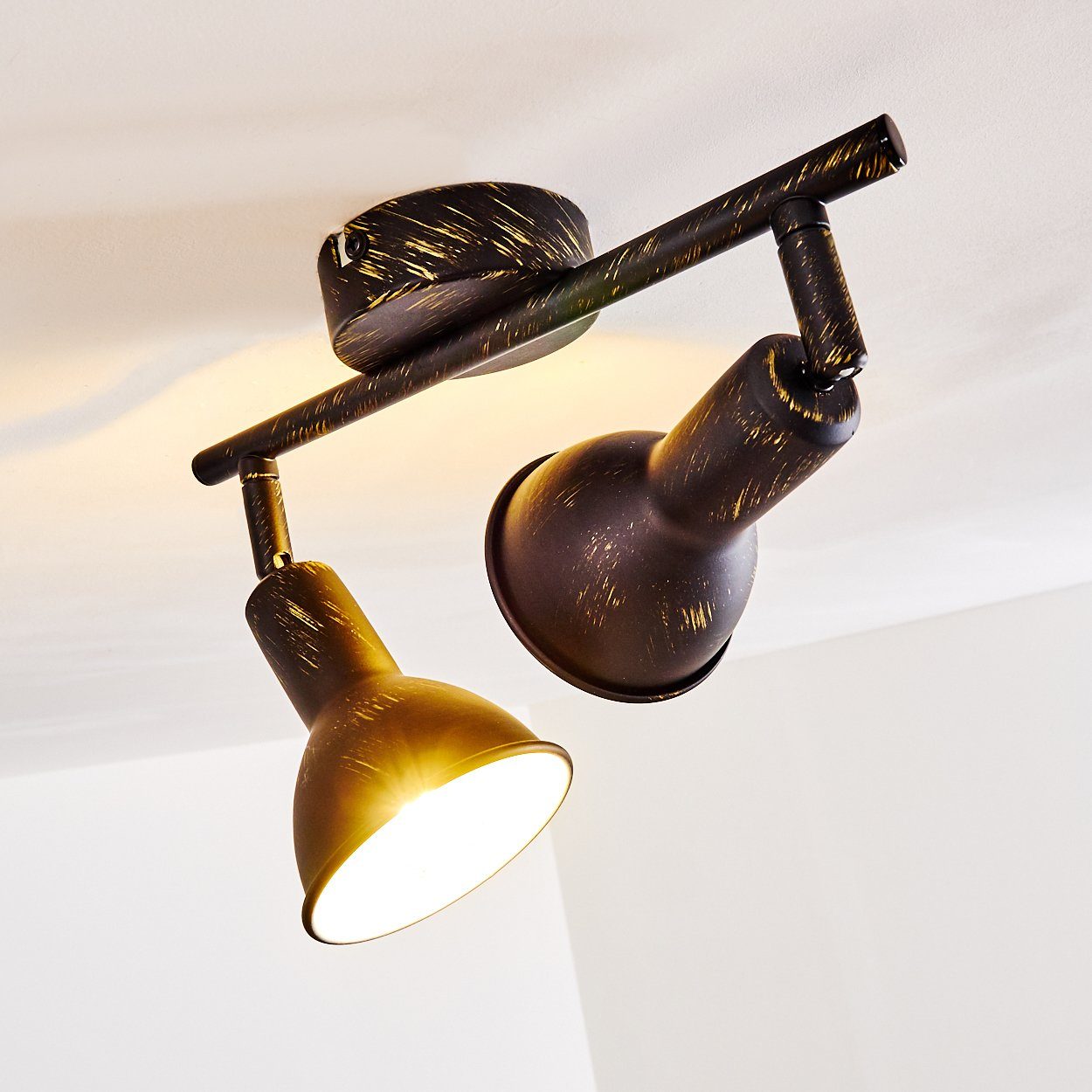 mit Design Retro/Vintage ohne Leuchtmittel, hofstein Metall Strahlern, in Deckenlampe im aus 2xE14, Deckenstrahler Schwarz/Gold/Weiß, verstellbaren »Celano«