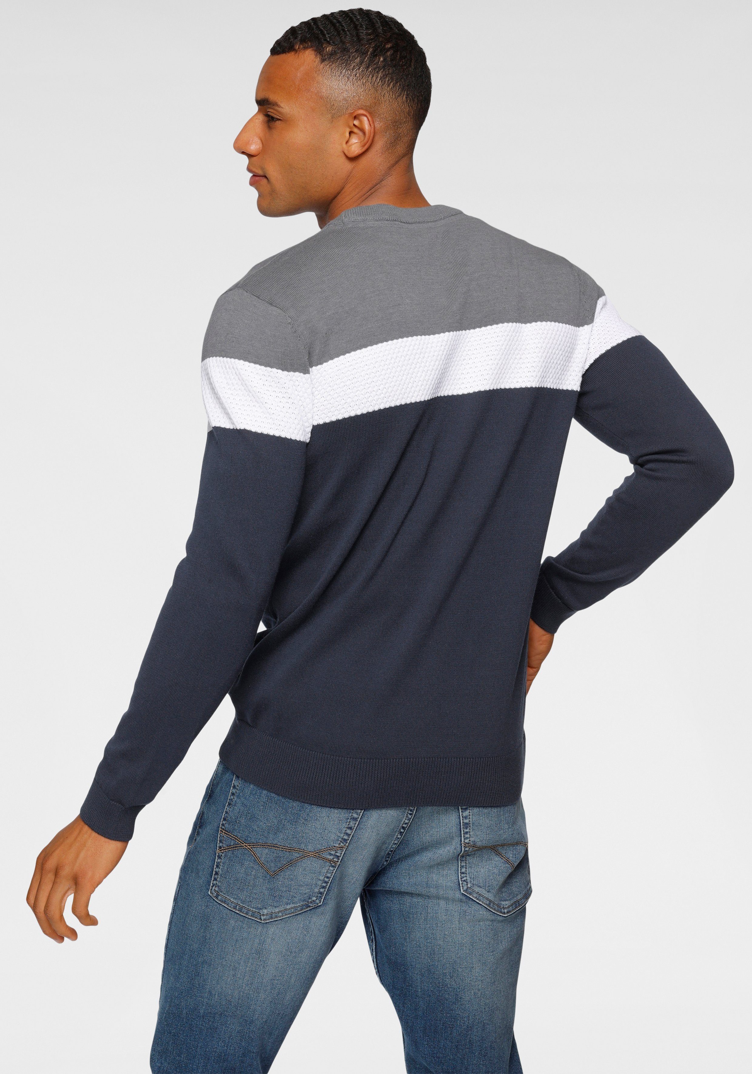 H.I.S Rundhalspullover neue Farben! Colorblocking, in günstig online kaufen