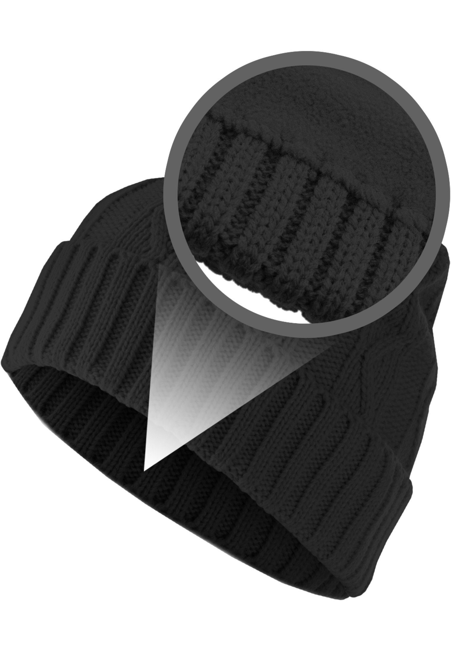 black Beanie Flap Beanie Accessoires (1-St) Cable MSTRDS