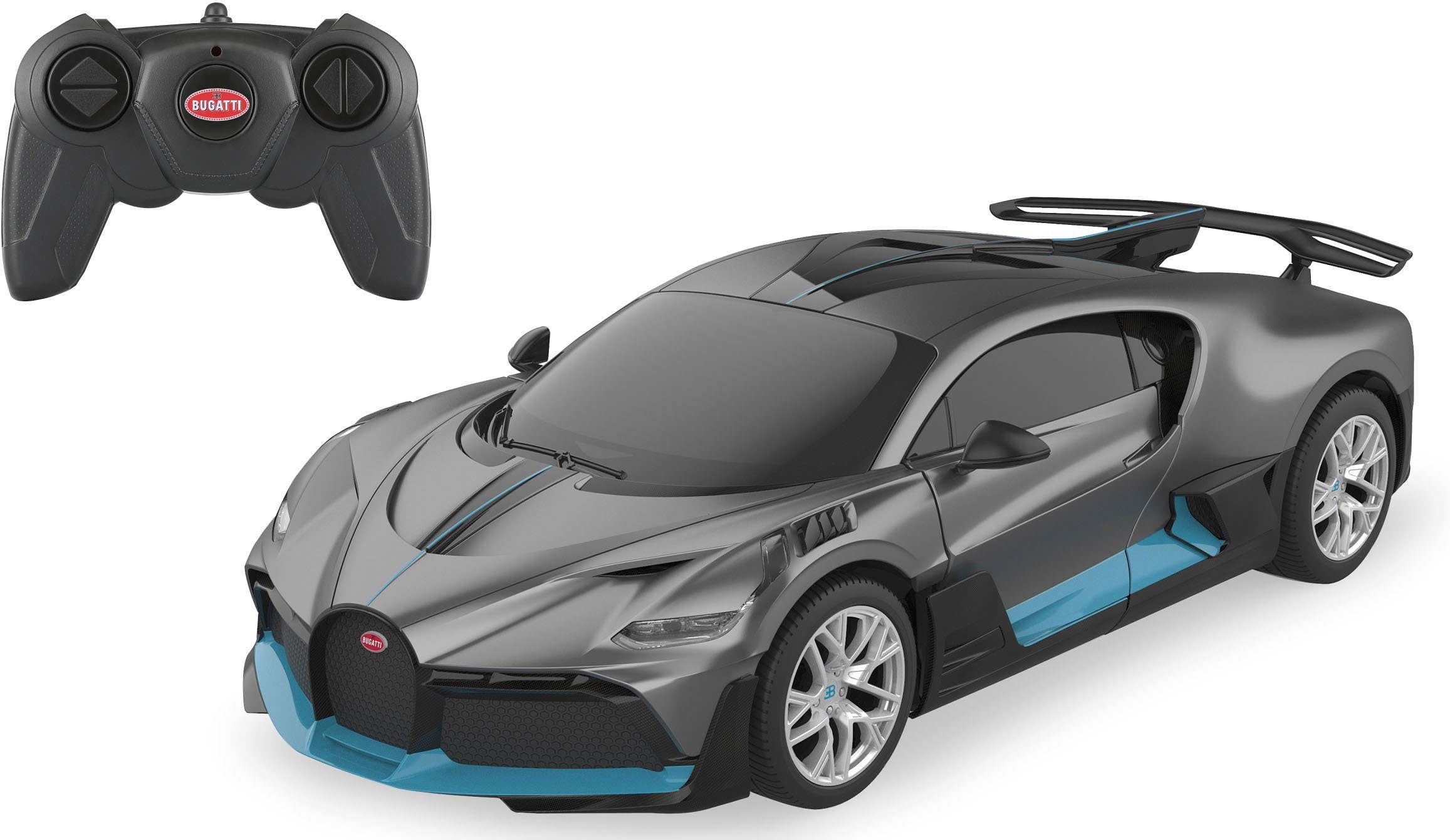 Jamara RC-Auto Bugatti DIVO 1:24, grau, 2,4GHz, offiziell lizenziert