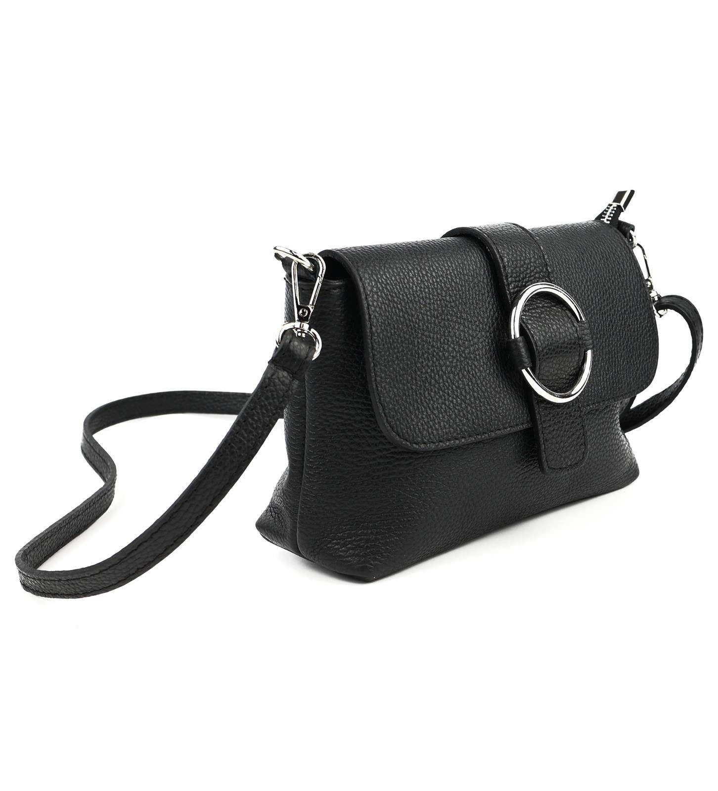 ITALYSHOP24 Schultertasche MADE IN ITALY Damen Leder Tasche Umhängetasche Cross Over Body Clutch, Messenger Bag Brusttasche Hüfttasche Freizeit Abendtasche Smartphone
