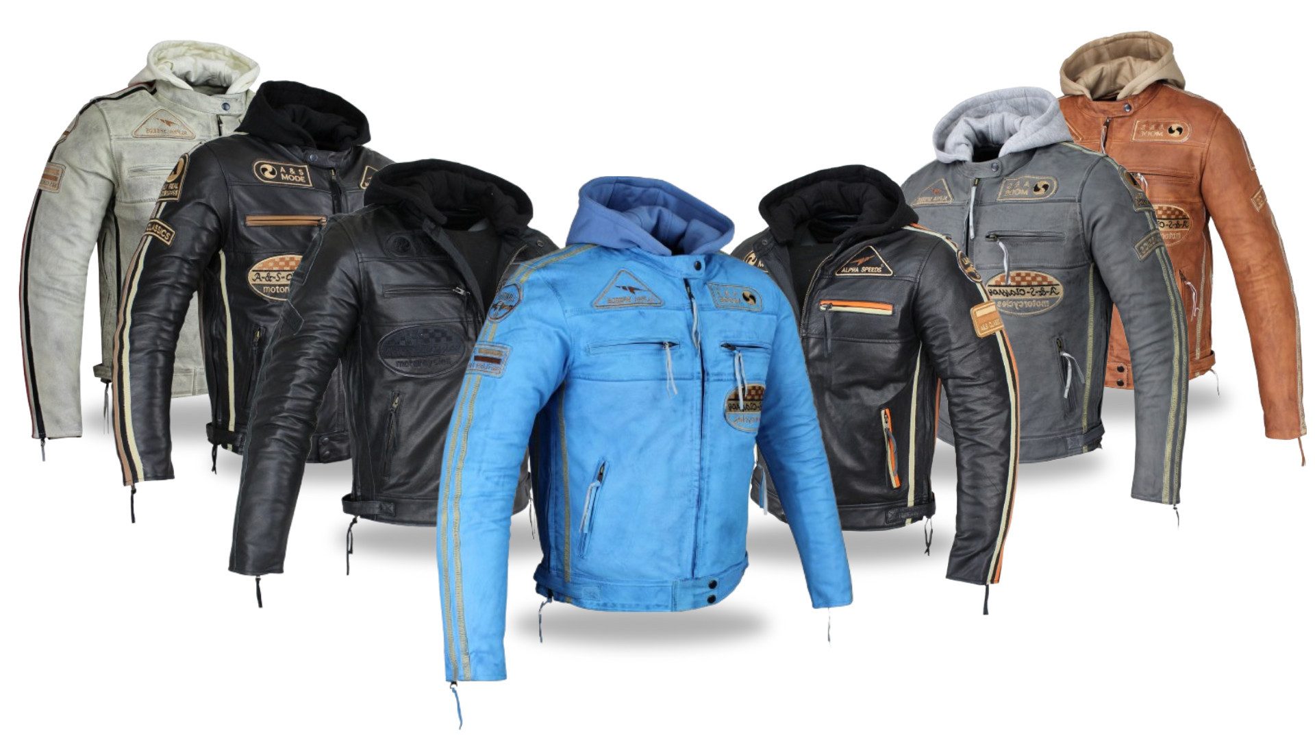Alpha Speeds Motorradjacke - /Freizeit Herren Lammlederjacke Bikerjacke Highway 11 (Abnehmbares Innenfutter und Kapuze, (NEUE VERSION 2025) Aus weichem Lammleder, inkl. einsetzbarer Protektoren