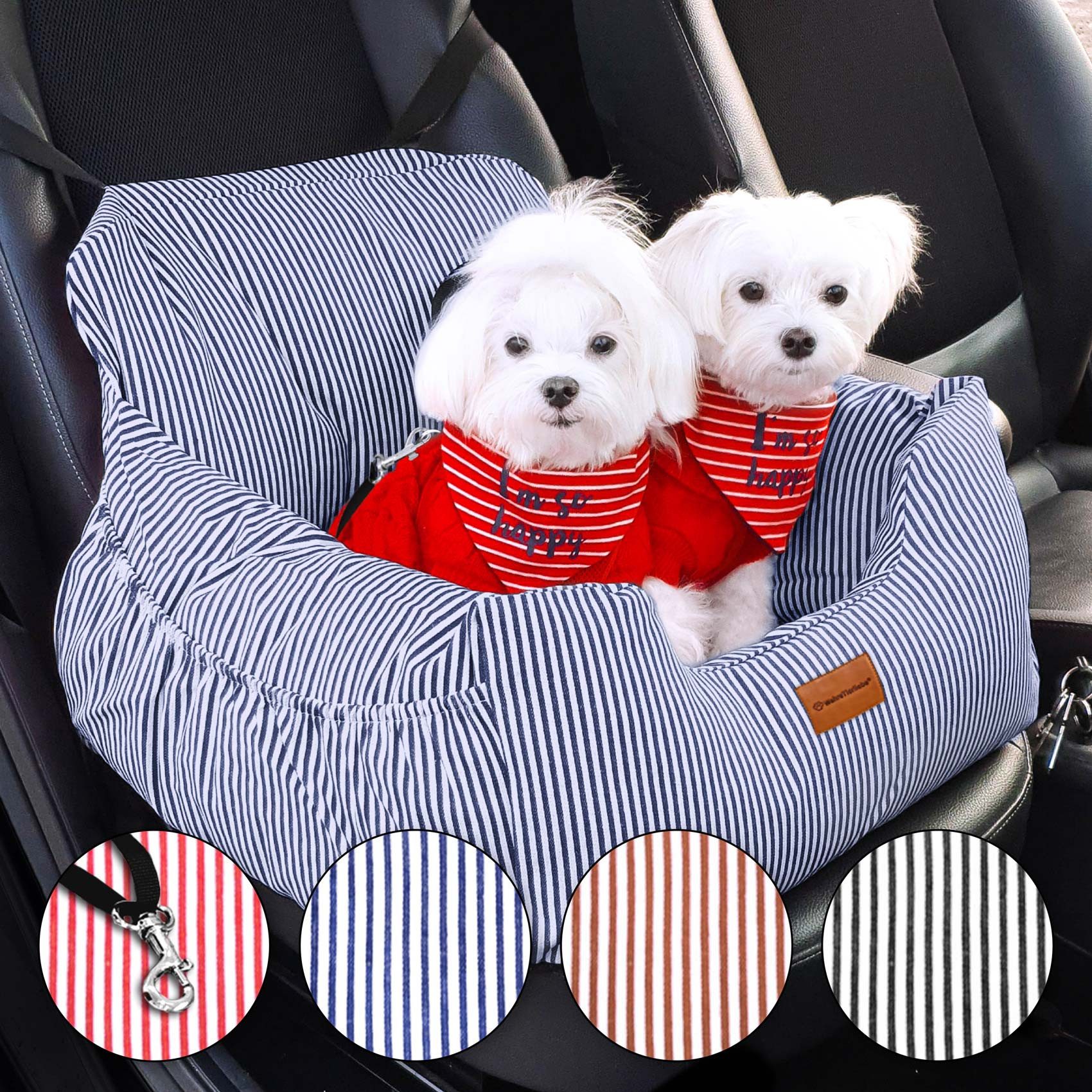 Wahre Tierliebe Hunde-Transportbox Premium Hunde Autositz inkl. Sicherheitsgurt bis 12,00 kg, Verschiedene Größen, Verschiedene Farben