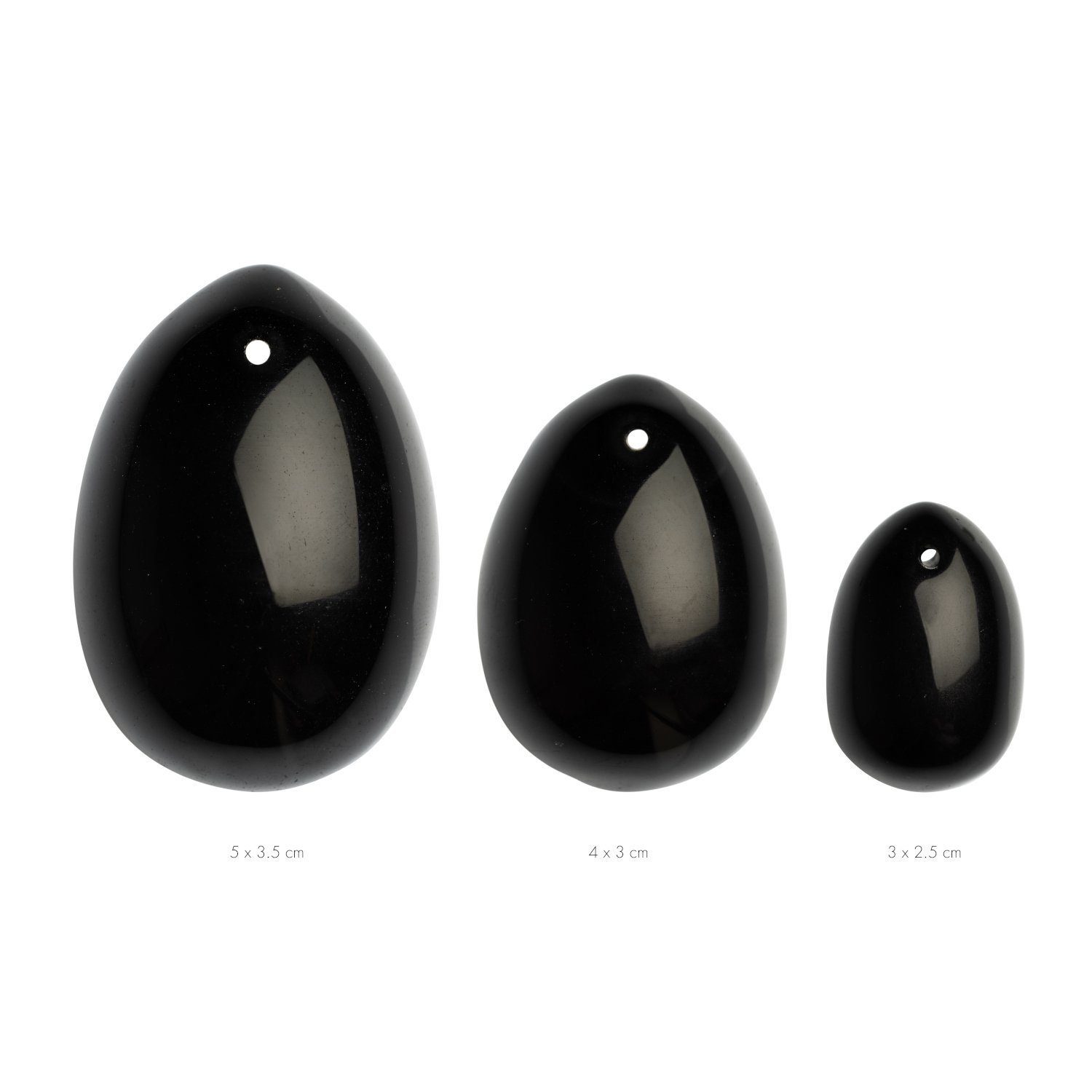 Black Yoni (L-M-S) Liebeskugeln Set Gemmes Gemmes Egg La - Obsedian La