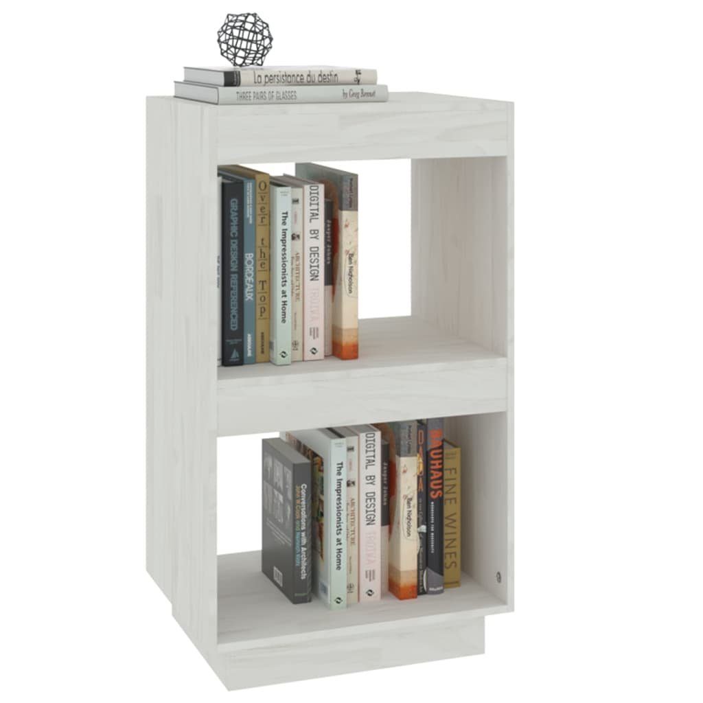 vidaXL Bücherregal Bücherregal 40x35x71 Massivholz cm 1-tlg. Weiß Kiefer