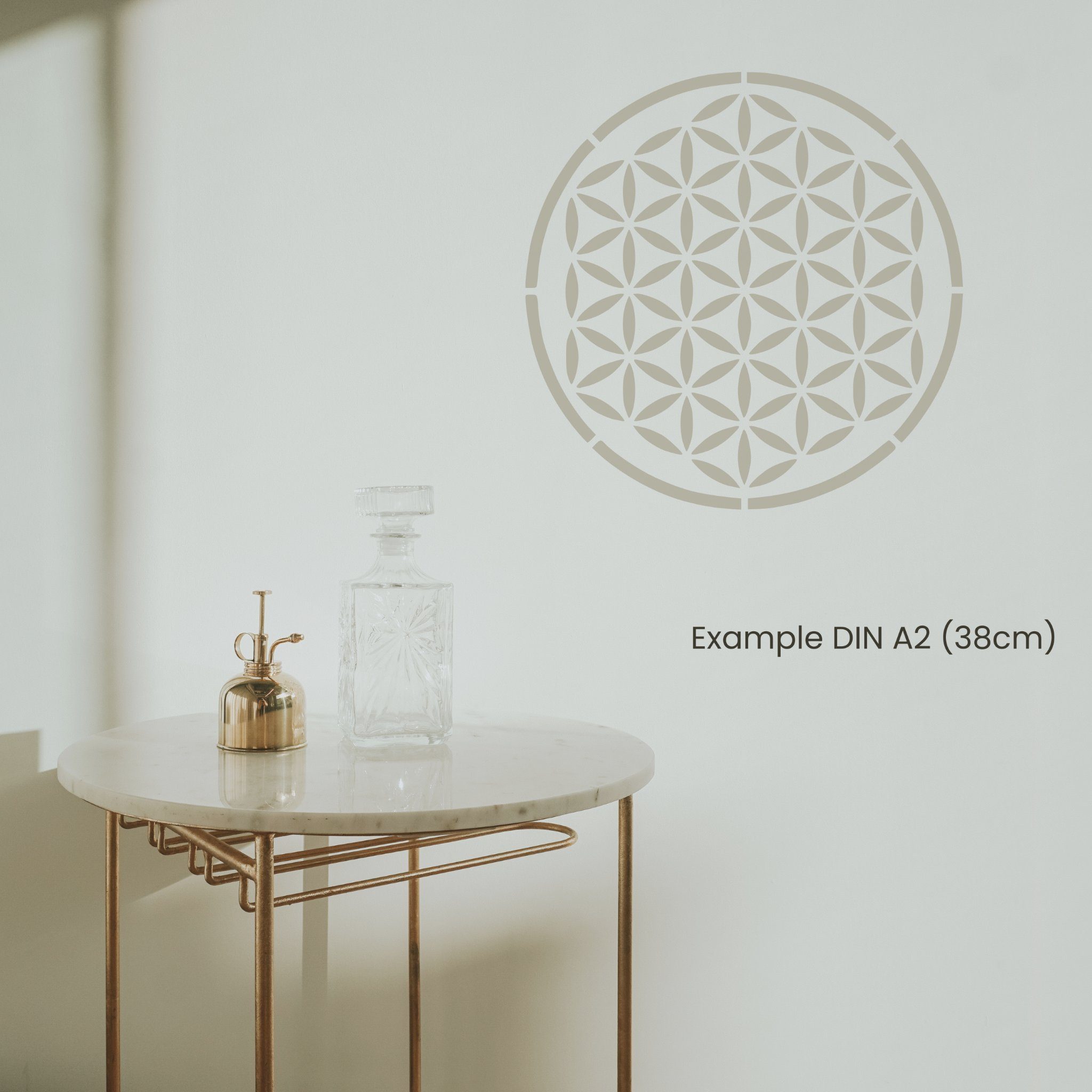 LaserCad Motivschablone Blume des Lebens, sehr bekanntes Mandala für Graffiti, Airbrush, Deko