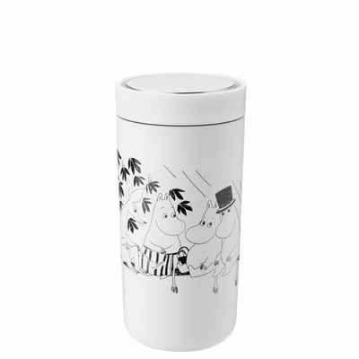 Stelton Coffee-to-go-Becher To Go Click Moomin Soft White 400 ml, Edelstahl, Kunststoff