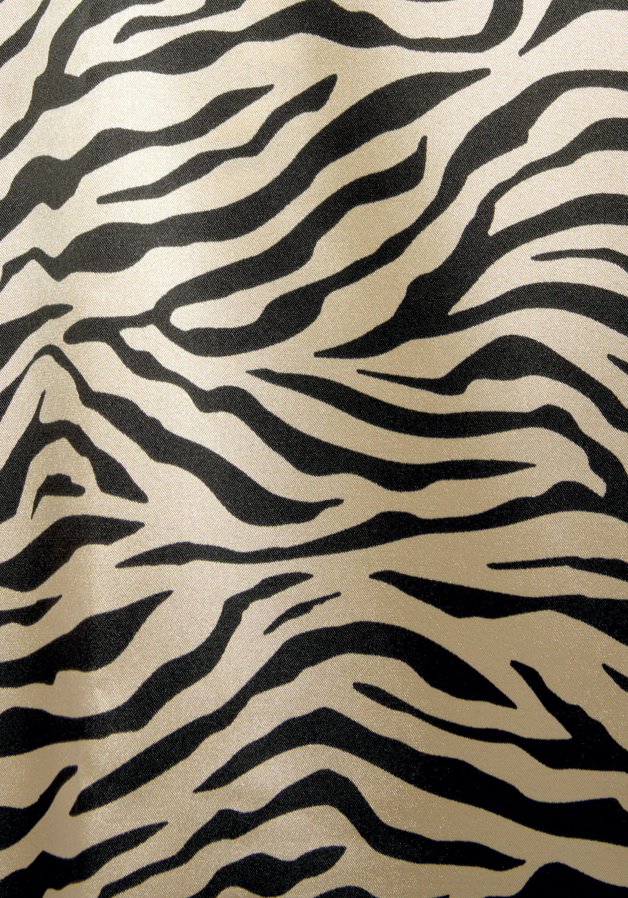 Animal-Print tiger-Print mit Satin, Kimono-Kragen, Buffalo Gürtel, Kimono, Kurzform, schönem