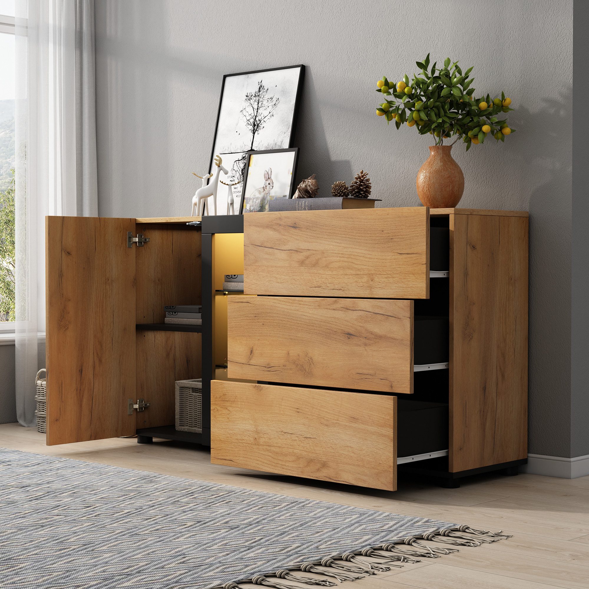 KLAM HOME Sideboard Modernes Anrichte Schrank günstig online kaufen