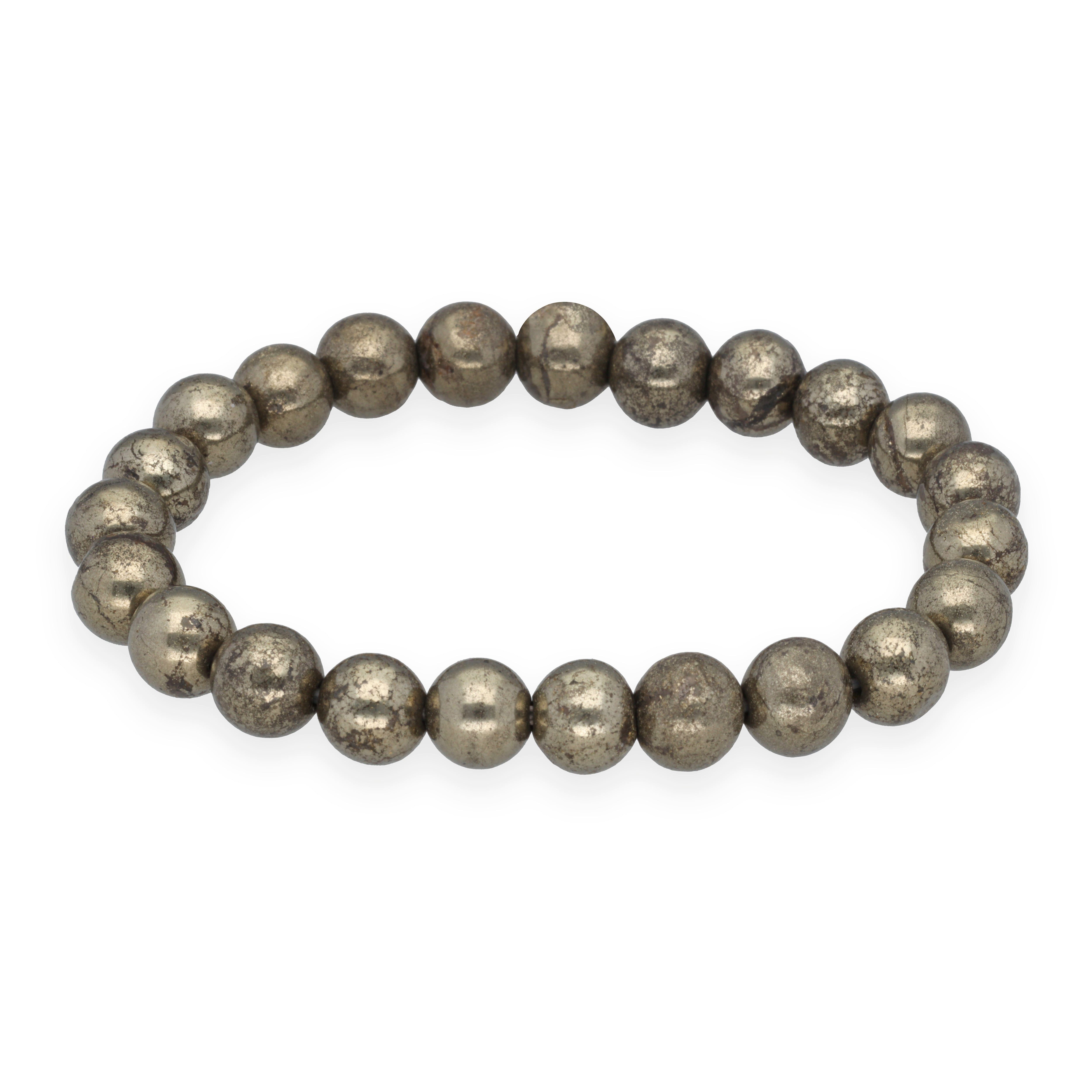 Lebensquelle Plus Armband Pyrit Kugelarmband, 8 mm