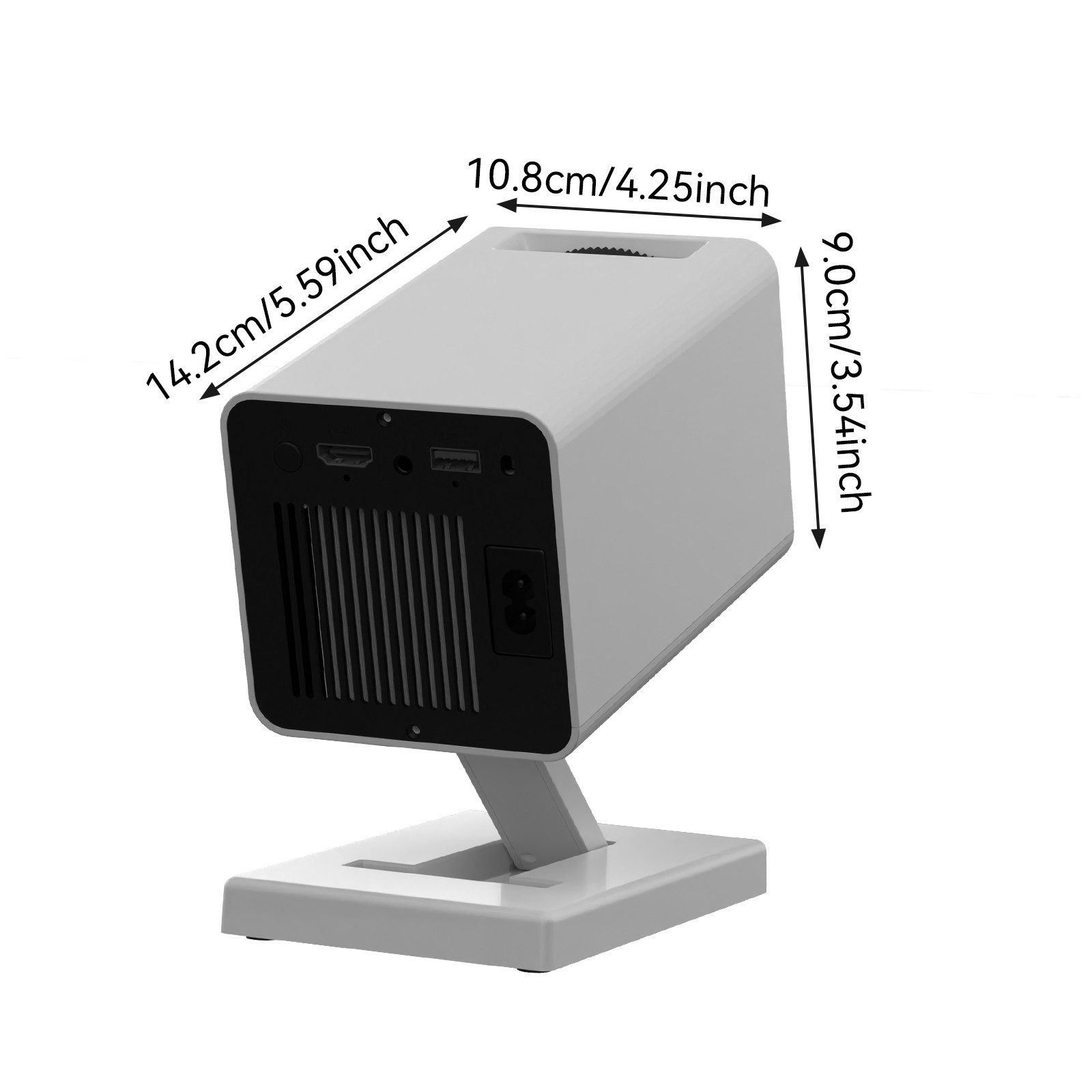 Happybe 130'' Mini Beamer WiFi 6 Bluetooth 5, Automatische Vertikale Korrektur Portabler Projektor (150 lm, 1500:1, 1280 x 720 px, 4K Heimkino Smart Beamer Kompatibel mit Telefon/PC/HDMI USB)