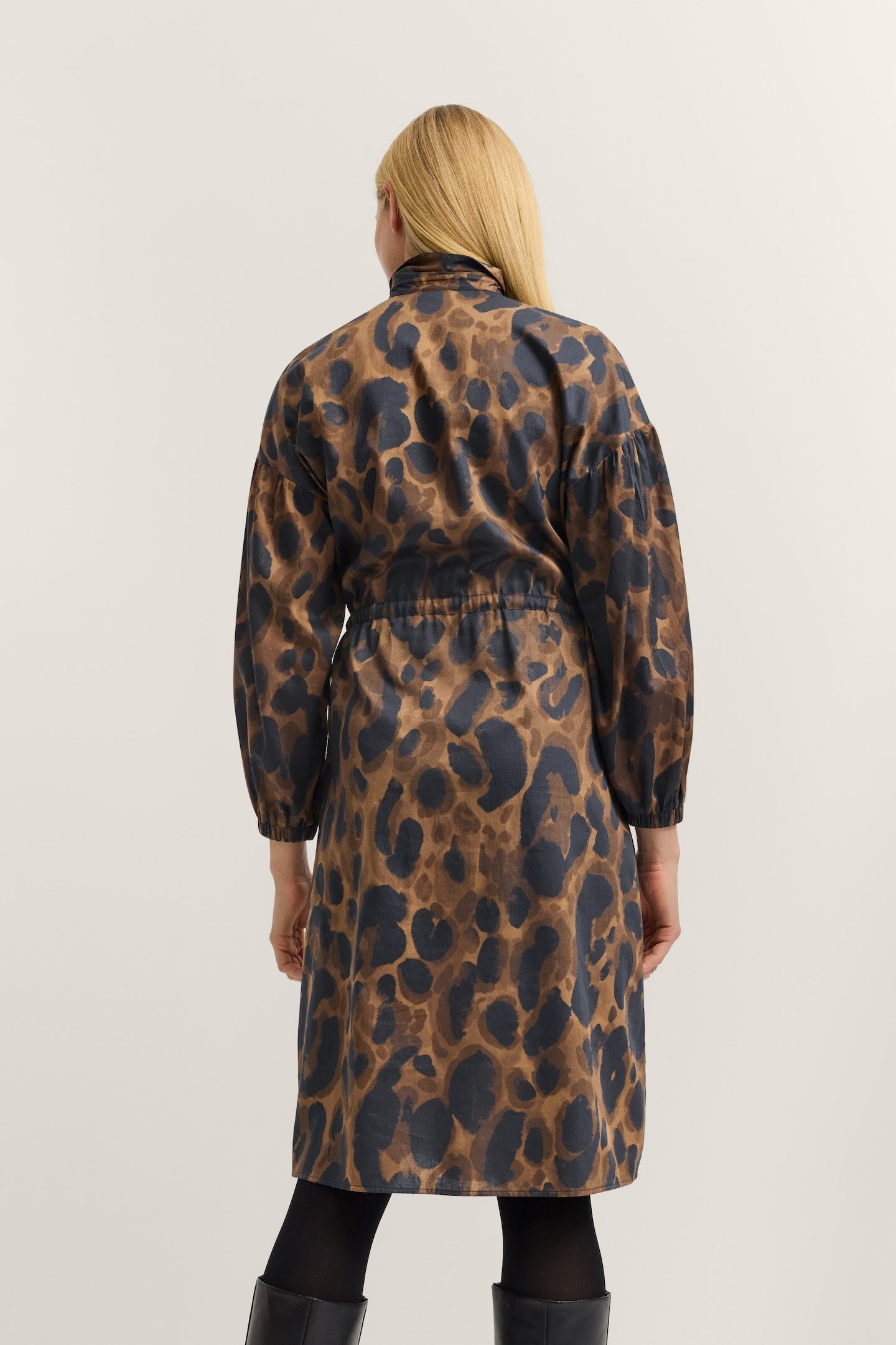 bugatti Blusenkleid Leo-Muster mit Bindegurt und aus Baumwolle