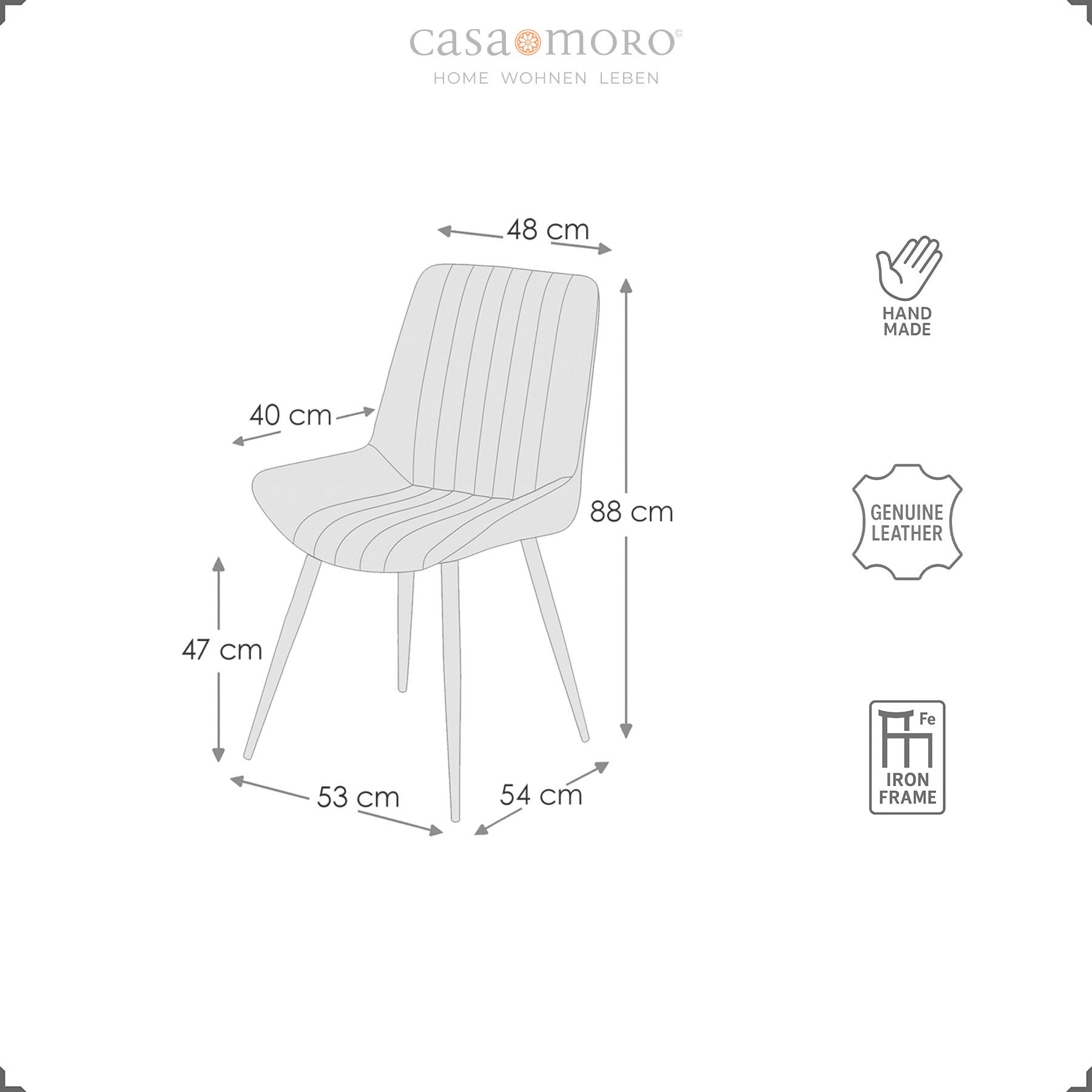 Casa Moro Esszimmerstuhl Esszimmerstuhl Lederstuhl in Antikbraun – Echtlede günstig online kaufen