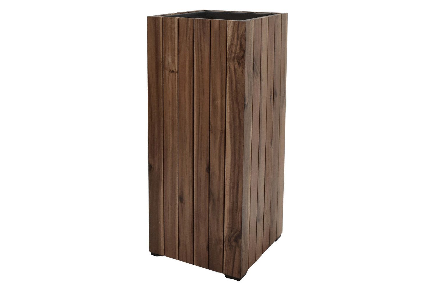 dasmöbelwerk Pflanzkübel Pflanzgefäß Pflanzkasten Blumenkasten Akazienholz 28x62 cm mit Einsatz