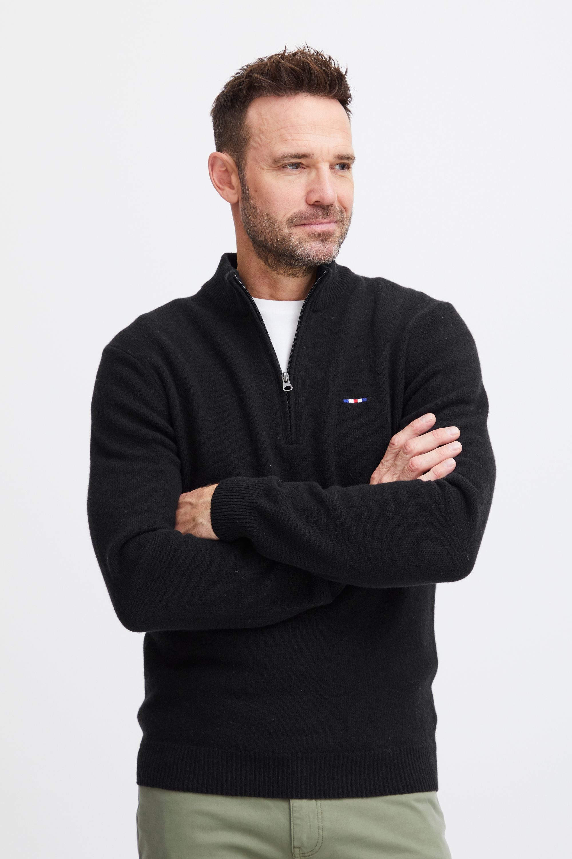 FQ1924 Troyer KyleFQ Halfzip Lammwolle-Pullover mit Troyer-Kragen günstig online kaufen