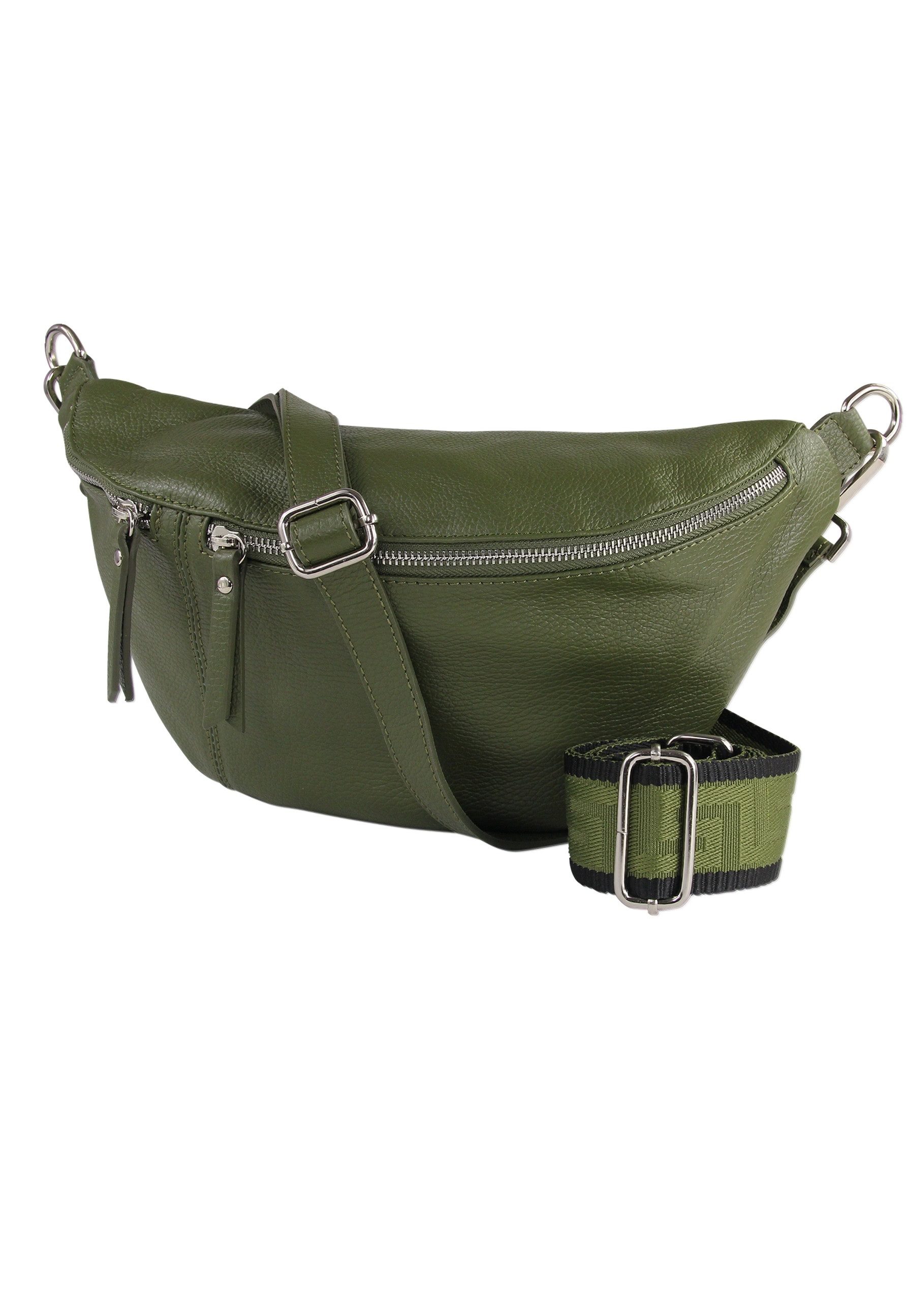 Toscanto Gürteltasche Toscanto grünfarbene Gürteltasche sehr (Gürteltasche), Damen Gürteltasche Echtes Leder, grün