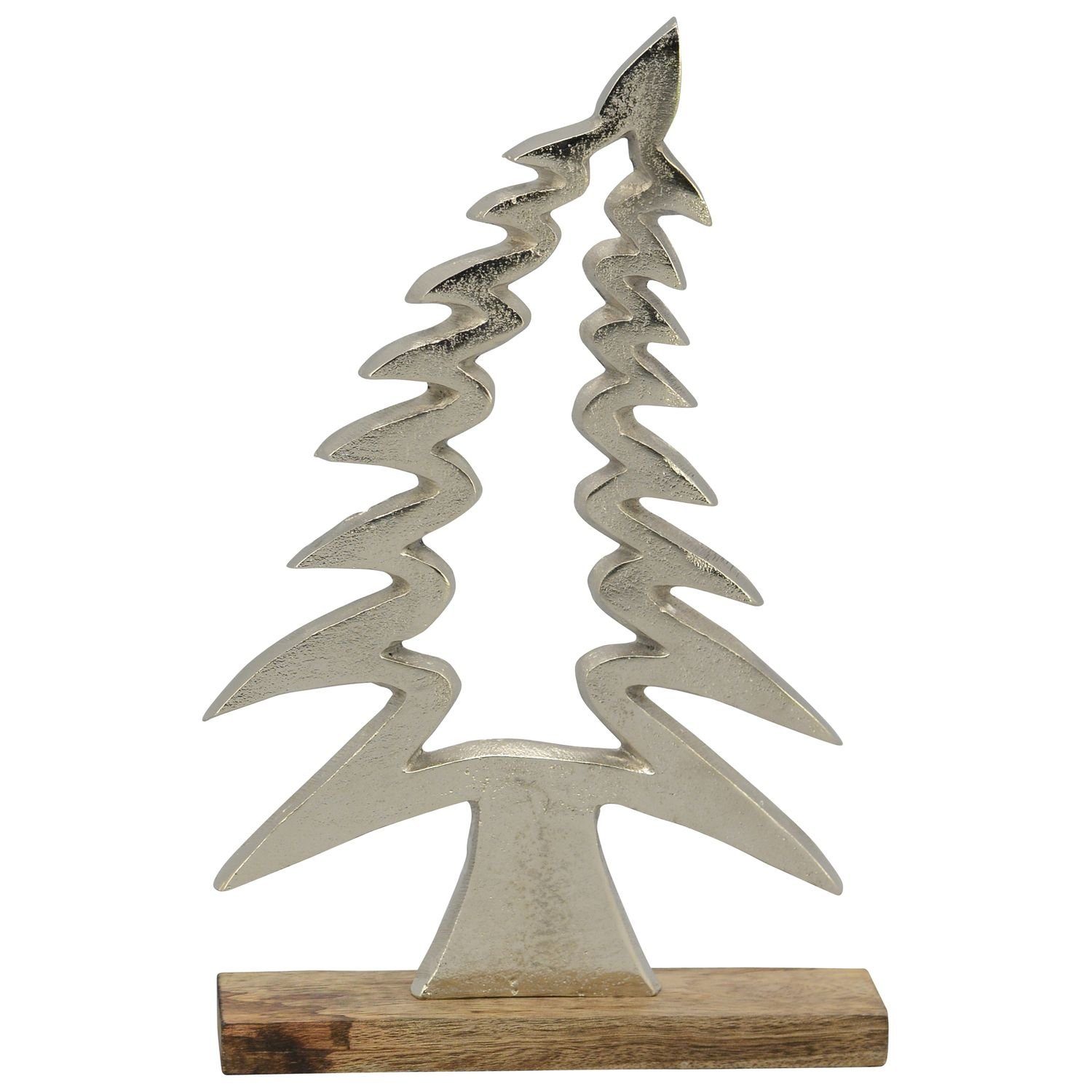 Weihnachtsfigur Baum Puri - Holz/Aluminium - 18x5x32 cm