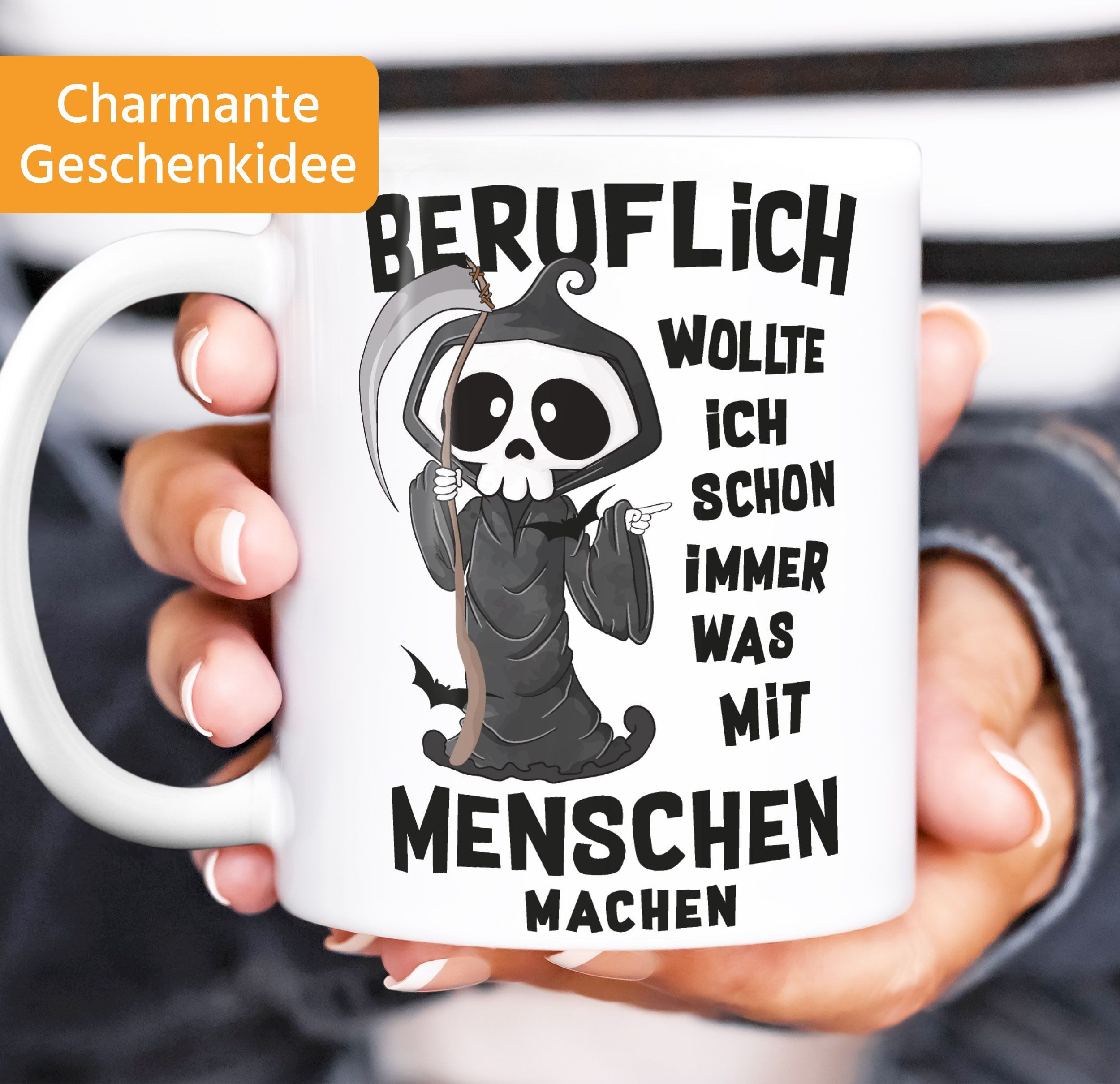 MoonWorks Tasse Kaffee-Tasse Beruflich wollte ich schon immer was mit Menschen machen, Keramik