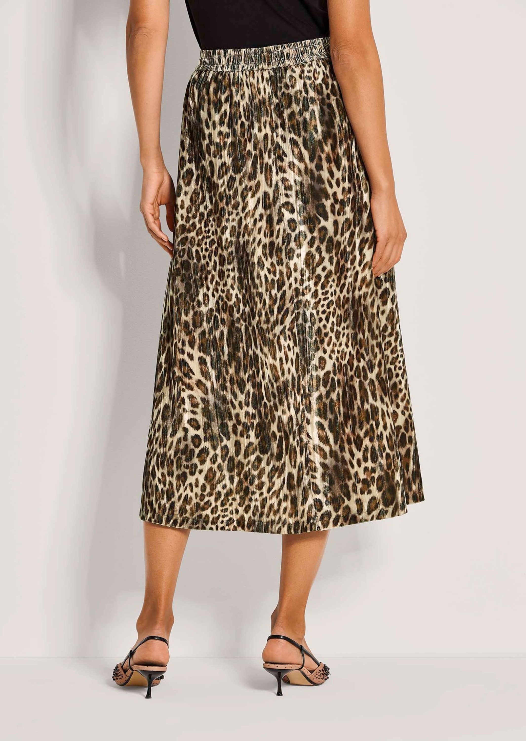 MADELEINE Maxirock Eleganter Midi-Rock im Animal-Design Bequemer Schlupfbund, fließende Silhouette, wadenlang