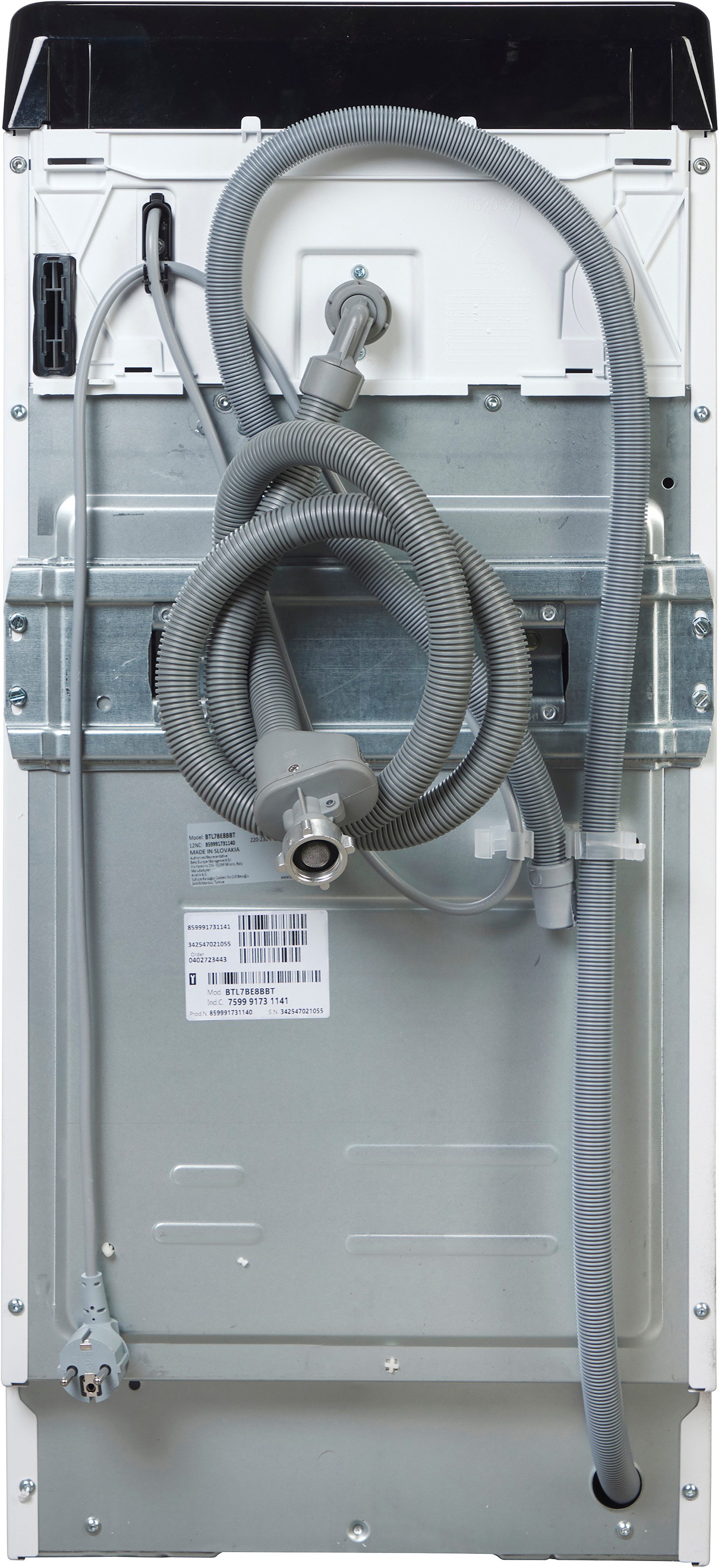 BEKO Waschmaschine Toplader BTL7BE8BBT, 7 kg, 1200 U/min, FreshTouch Toplader: knitterfrei & platzsparend – 7 kg, 40 cm