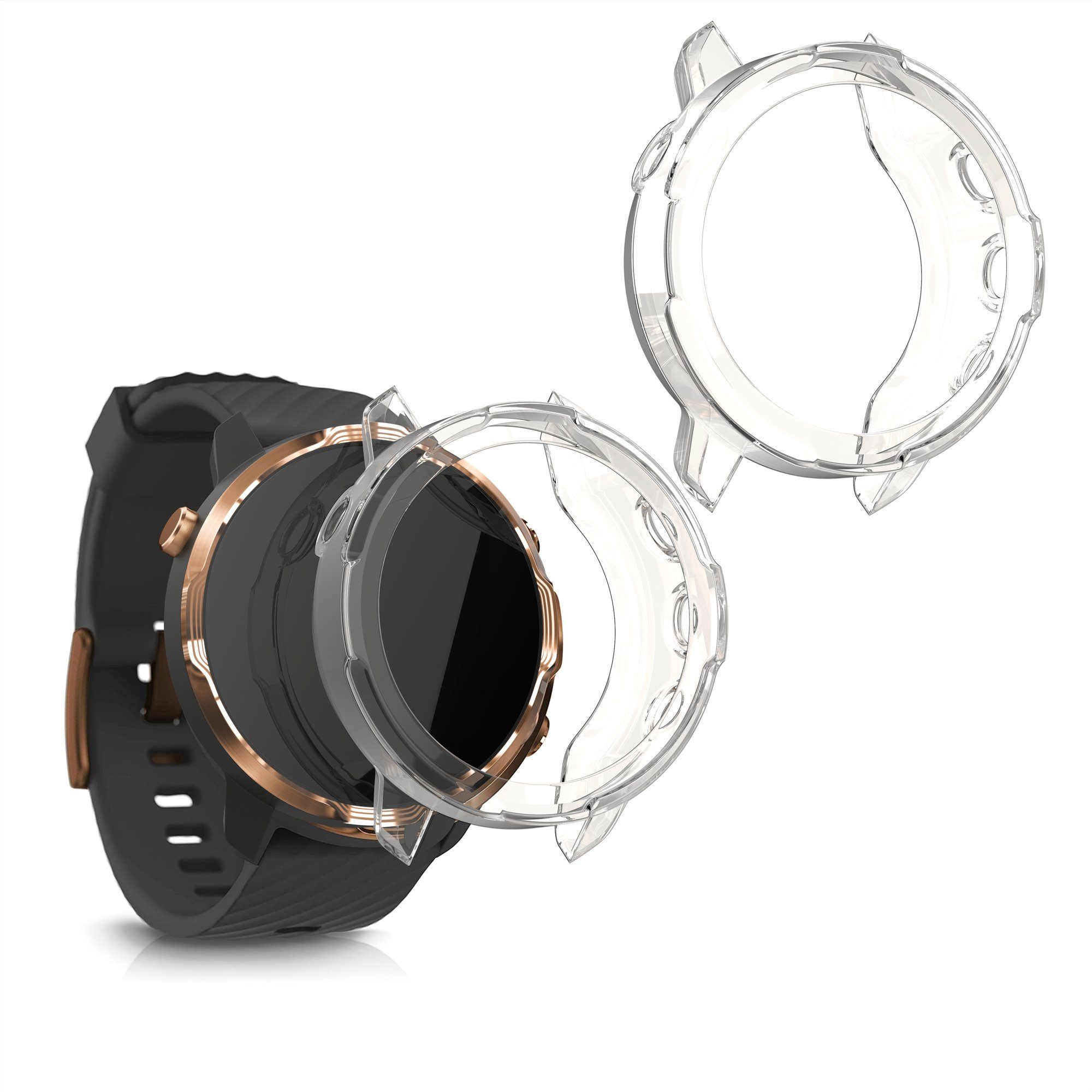 kwmobile Smartwatch-Hülle 2x Schutzhülle für Suunto 7 Smartwatch, Fitness Tracker Gehäuse Hülle klar