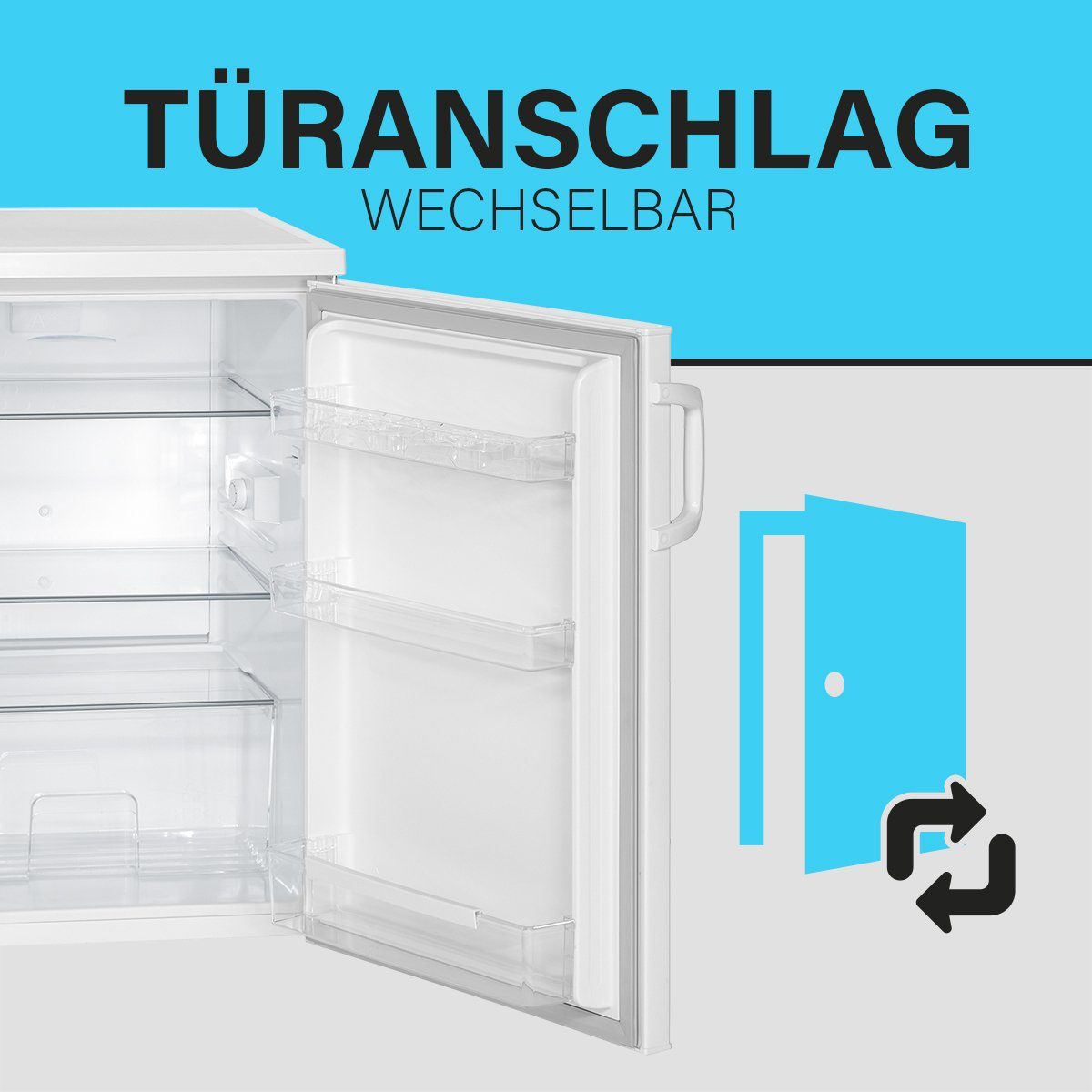 BOMANN Vollraumkühlschrank VS 2195, 84.5 cm hoch, 56 cm breit, Kühlschrank,  133 Liter Nutzinhalt, 3 Ablagen, Gemüsefach, LED