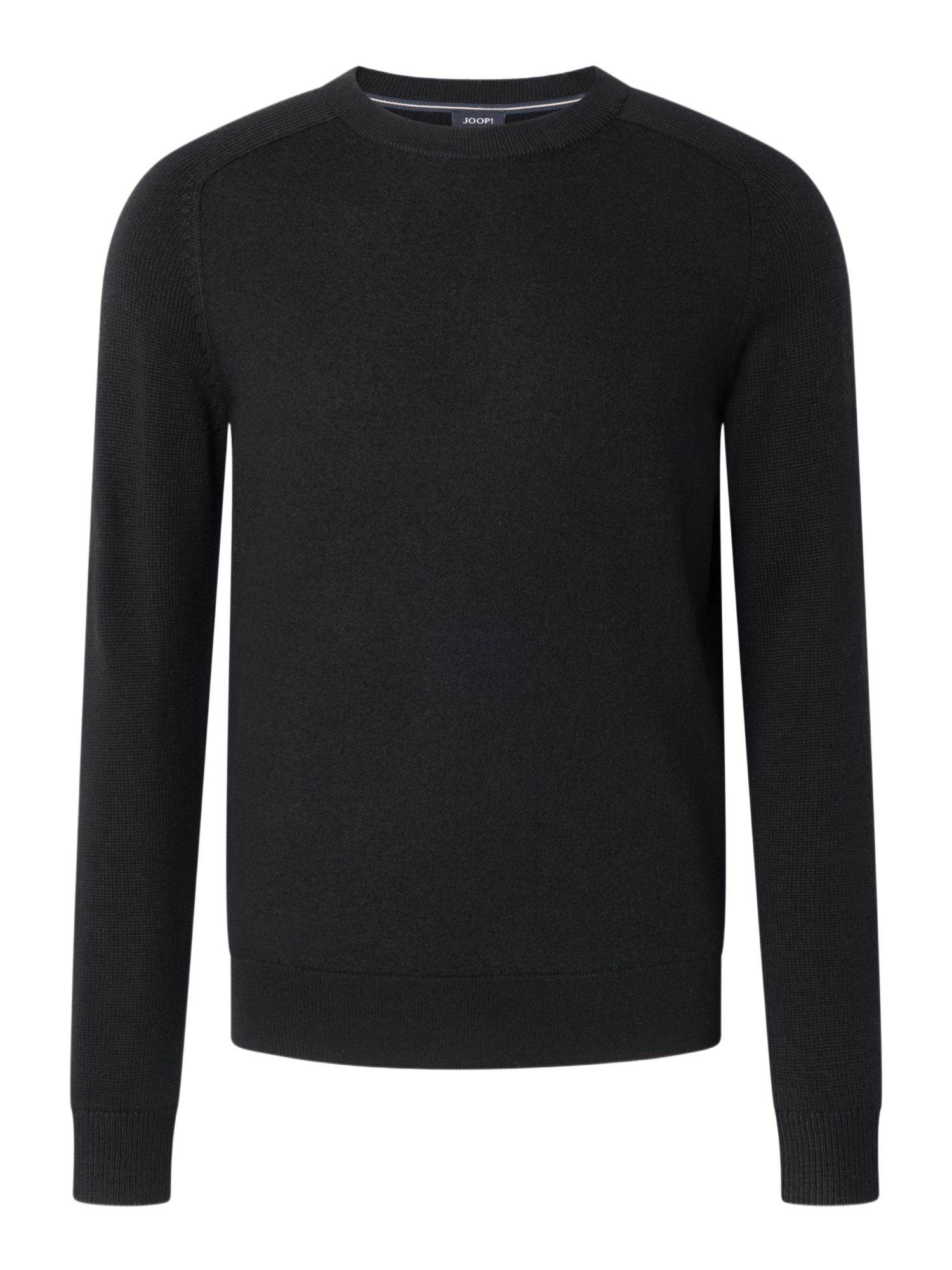 JOOP! Strickpullover schwarz,Basic,Wolle,Unifarben,Rundhals,Lang,Modern Fit