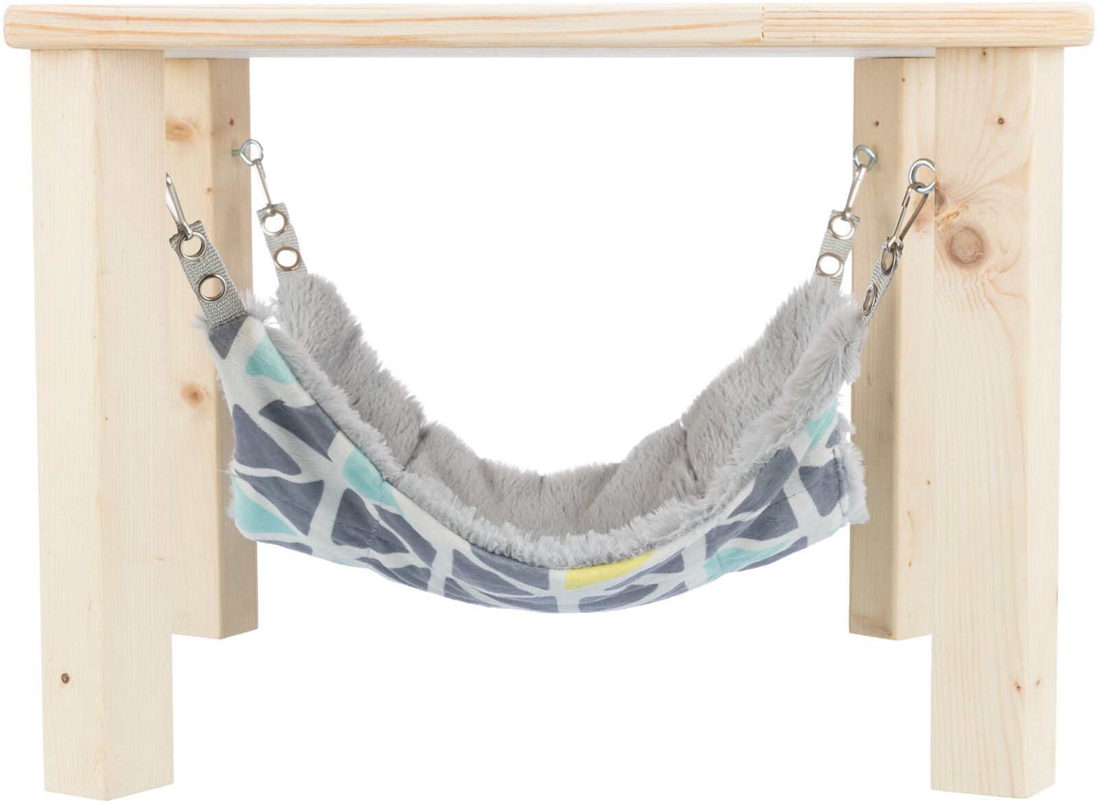 TRIXIE Kleintierhaus Unterstand mit Hängematte Sunny - bunt/grau - 37 × 29 × 37 cm