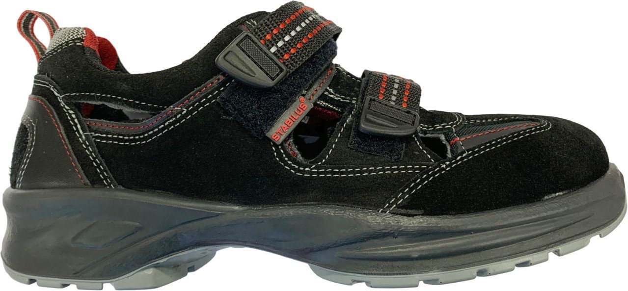 CAR-MEL shoes Stabilus Sicherheitssandale Stefan S1 schwarz-rot Sicherheitsschuh