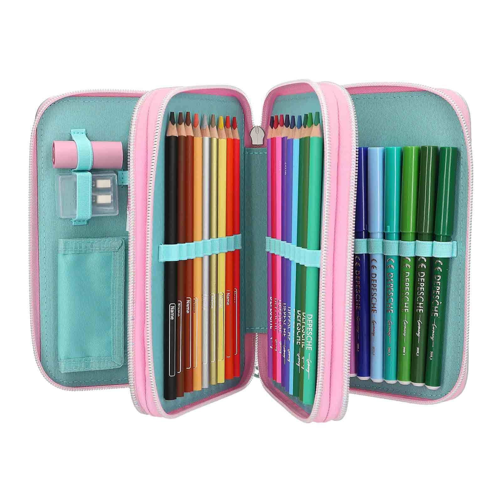 Depesche Federmäppchen TOPModel 3-Fach Federtasche 7,5 x 13 x 20 cm, (1-tlg)