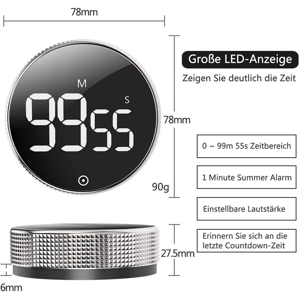 LED Küchentimer Magnetisch Timer Wecker Digitaler digital GLIESE