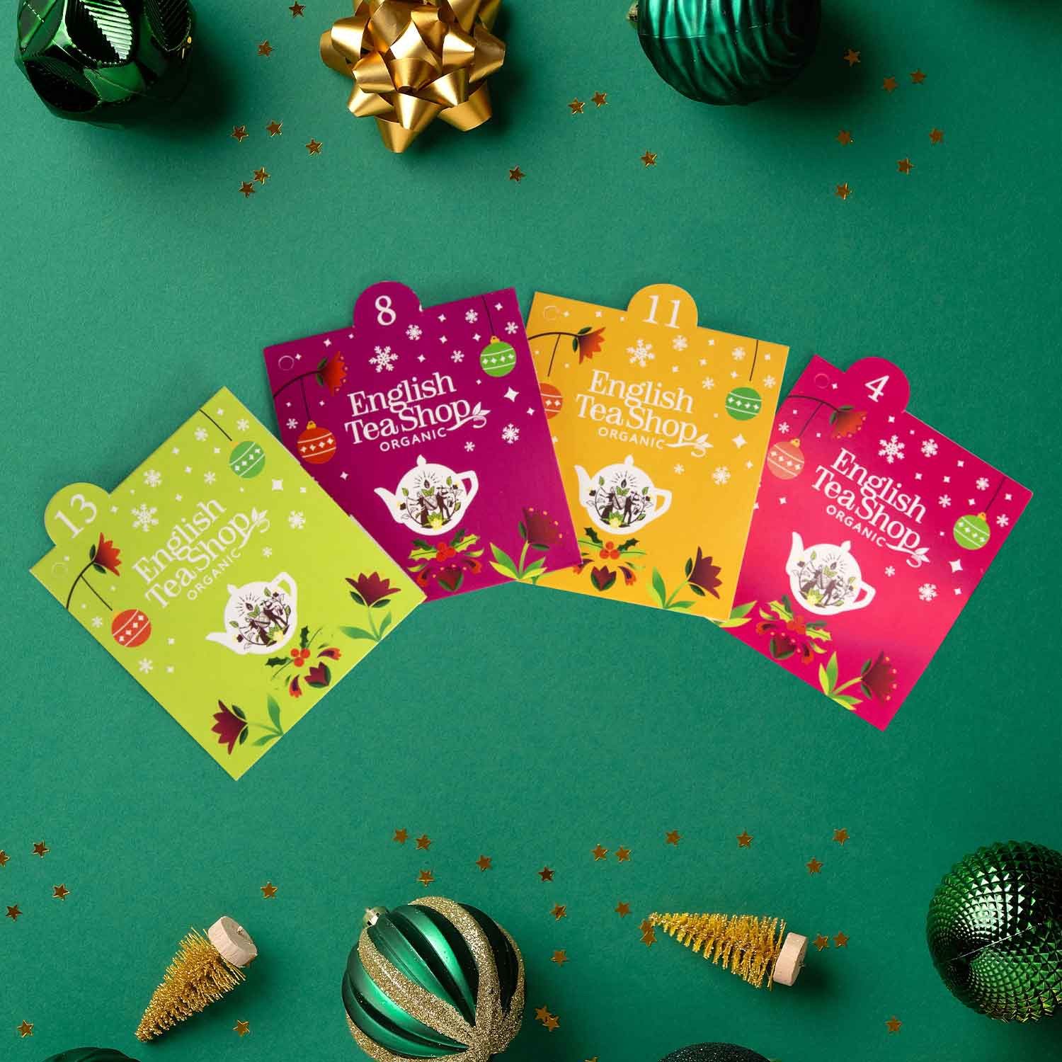 English Tea Shop Tee Adventskalender "Christmas Countdown" grün, BIO, 25 Teebeutel, Verschiedene Geschmacksrichtungen. Ideal zum Durchprobieren. – Bild 3 von 5