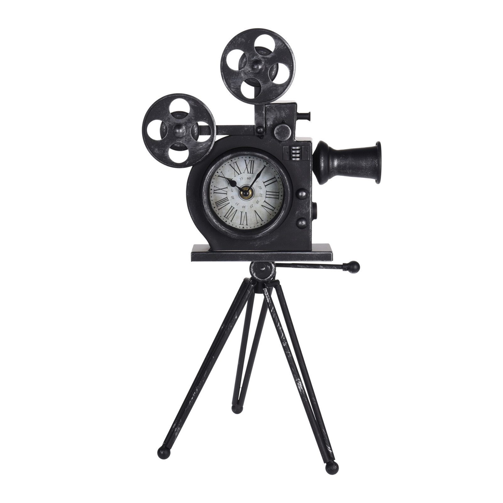 HTI-Living Tischuhr Tischuhr Videokamera Kamera-Design Retro analoge Anzeige