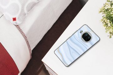 MuchoWow Handyhülle Marmor - Welle - Blau - Muster - Marmoroptik - Pastell, Phone Case, Handyhülle Xiaomi Mi 10T Lite, Silikon, Schutzhülle