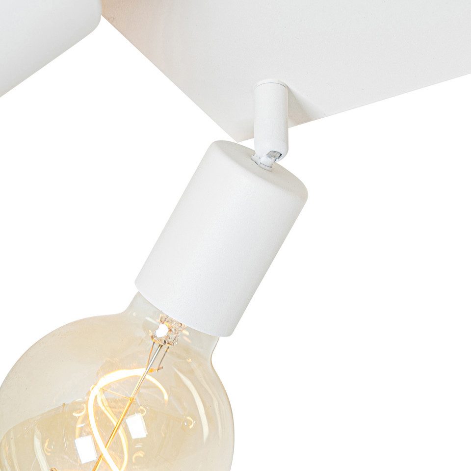 Qazqa LED Aufbaustrahler Facil, ohne Leuchtmittel, Warmweiß, QAZQA Aufbau­spot, e27, Weiß, Stahl, Modern
