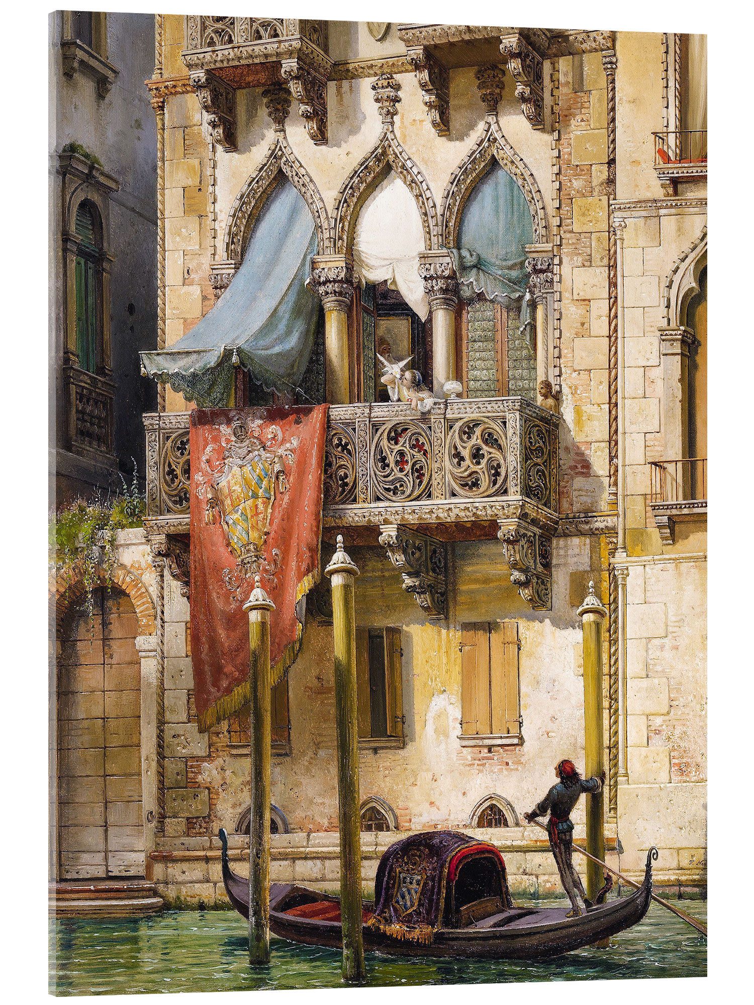 Posterlounge Acrylglasbild Friedrich Nerly, Palazzo Contarini in Venedig (Haus der Desdemona), Malerei
